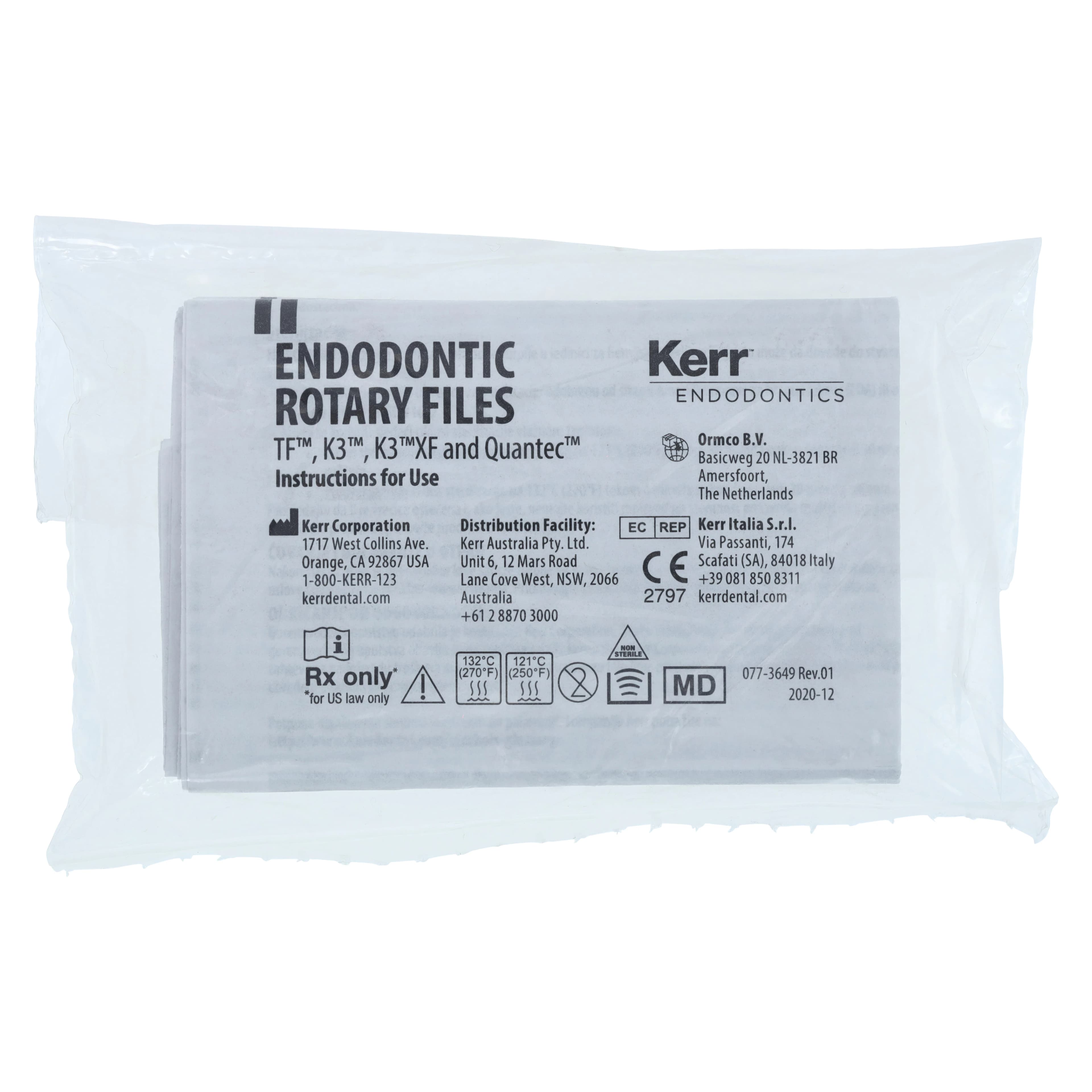 K3 Nickel-Titanium Rotary Endodontic Files, #20, .02 Taper, 30 mm, Yellow, 6/Pk, 825-2200 thumbnail 2