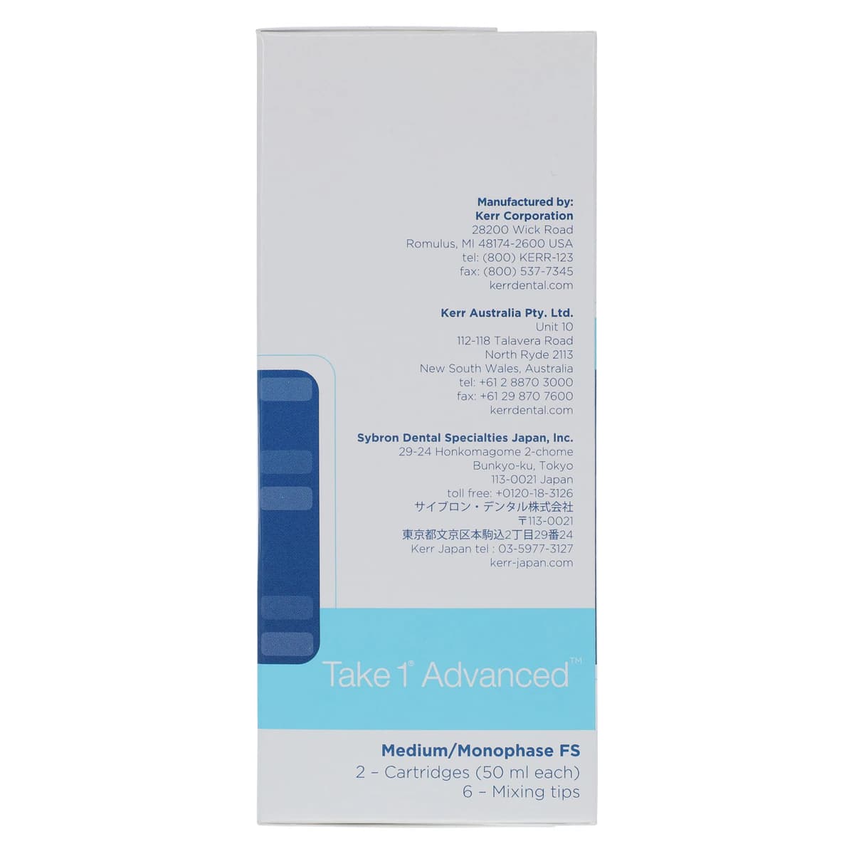 Take 1 Advanced VPS Impression Material, Medium/Monophase Body Wash, Fast Set, Light Blue, 50 ml Cartridge Refill, 2/Pk, 33959 thumbnail 5