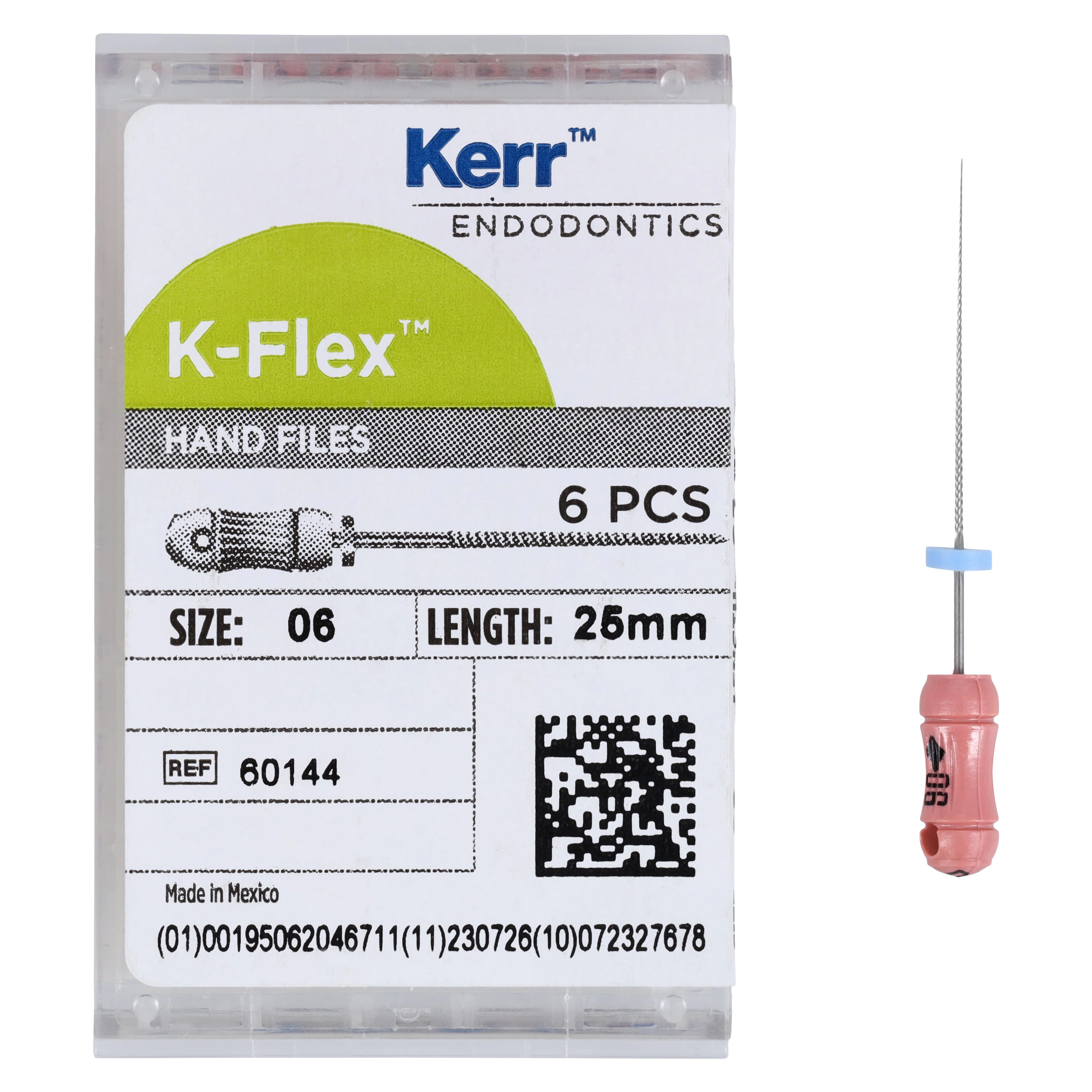 Kerr K-Flex Stainless Steel Hand Files, 25 mm, #06, Pink, 6/Pk, 60144 thumbnail 4