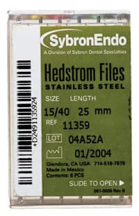 Sybron Endo Hedstrom Files, Stainless Steel, 30 mm, #45, White, 6/Pk, 12832 - Sybron Endo, Hedstrom Files, Stainless Steel, 30 mm, # 45, White, 6/Pk - Image 1