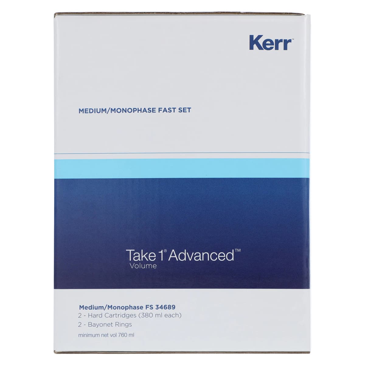 Take 1 Advanced VPS Impression Material, Volume Hard Cartridge, Medium/Monophase, Fast Set, Light Blue, 380 ml, 2/Pkg, 34689 thumbnail 5