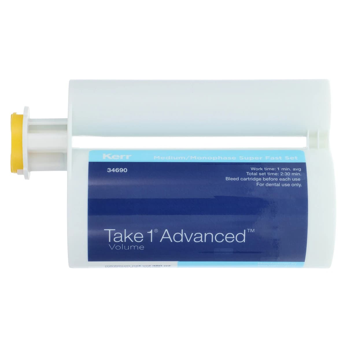 Take 1 Advanced VPS Impression Material, Medium/Monophase Body, Super Fast Set, Light Blue, 380 ml Hard Cartridges, 2/Pkg, 34690 thumbnail 2