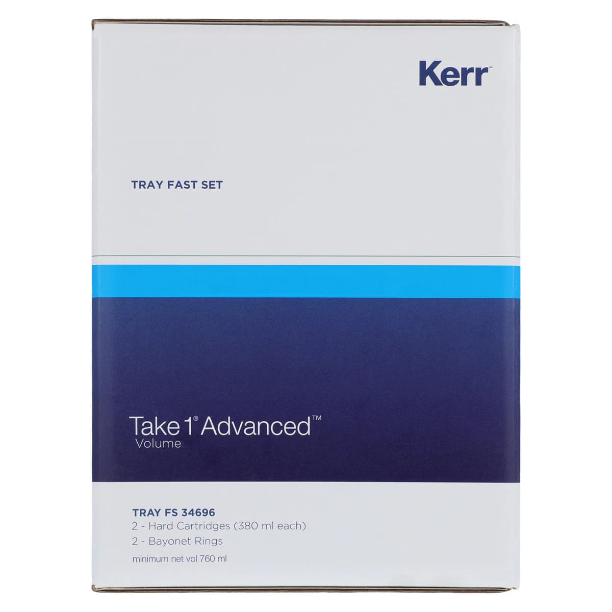 Take 1 Advanced VPS Impression Material, Volume Tray, Fast Set, Heavy Body, Dark Blue, 380 ml Hard Cartridge, 2/Pk, 34696 thumbnail 5