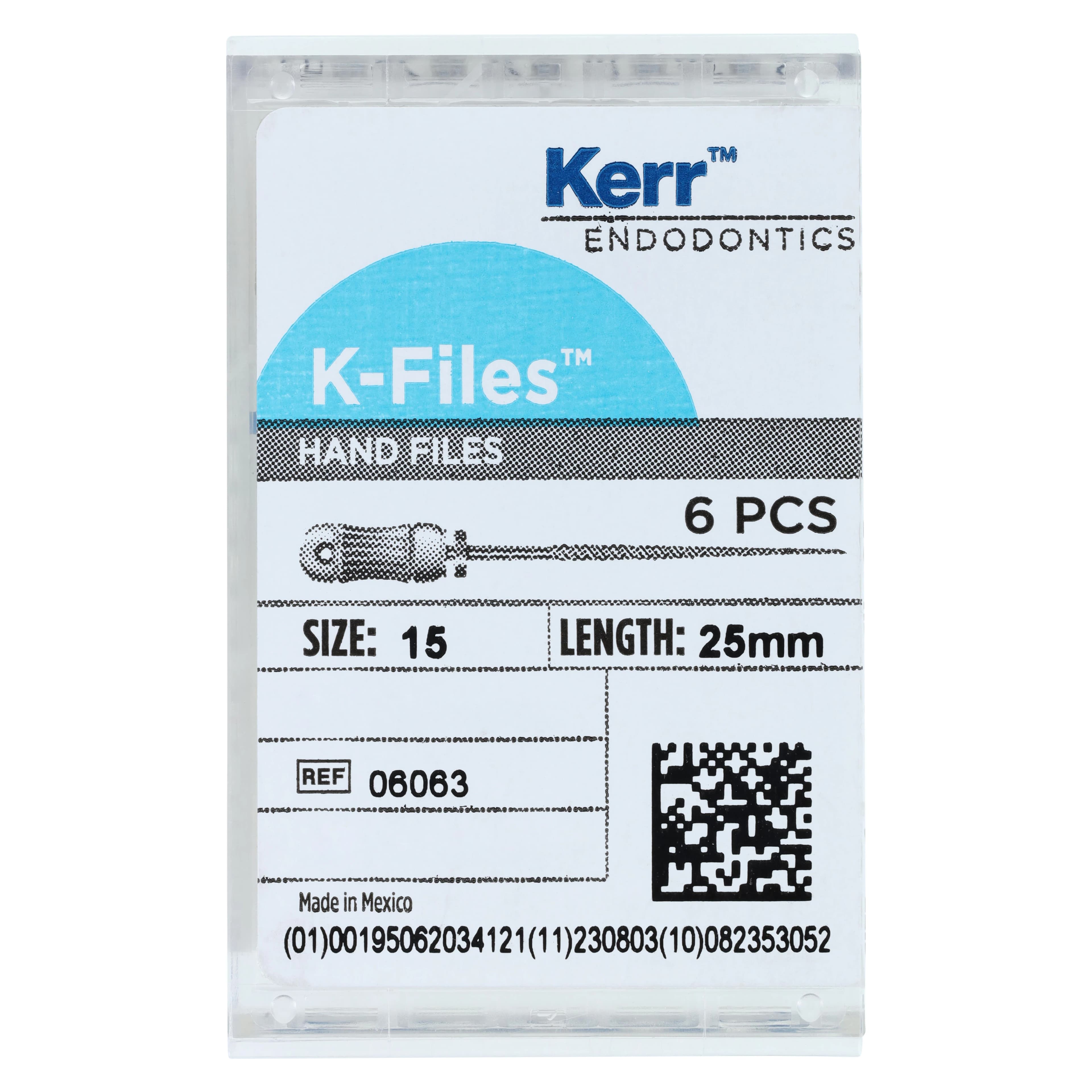 Kerr K-Files, Stainless Steel, 25 mm, Size #15, White, 6/Pk, 06063 thumbnail 6