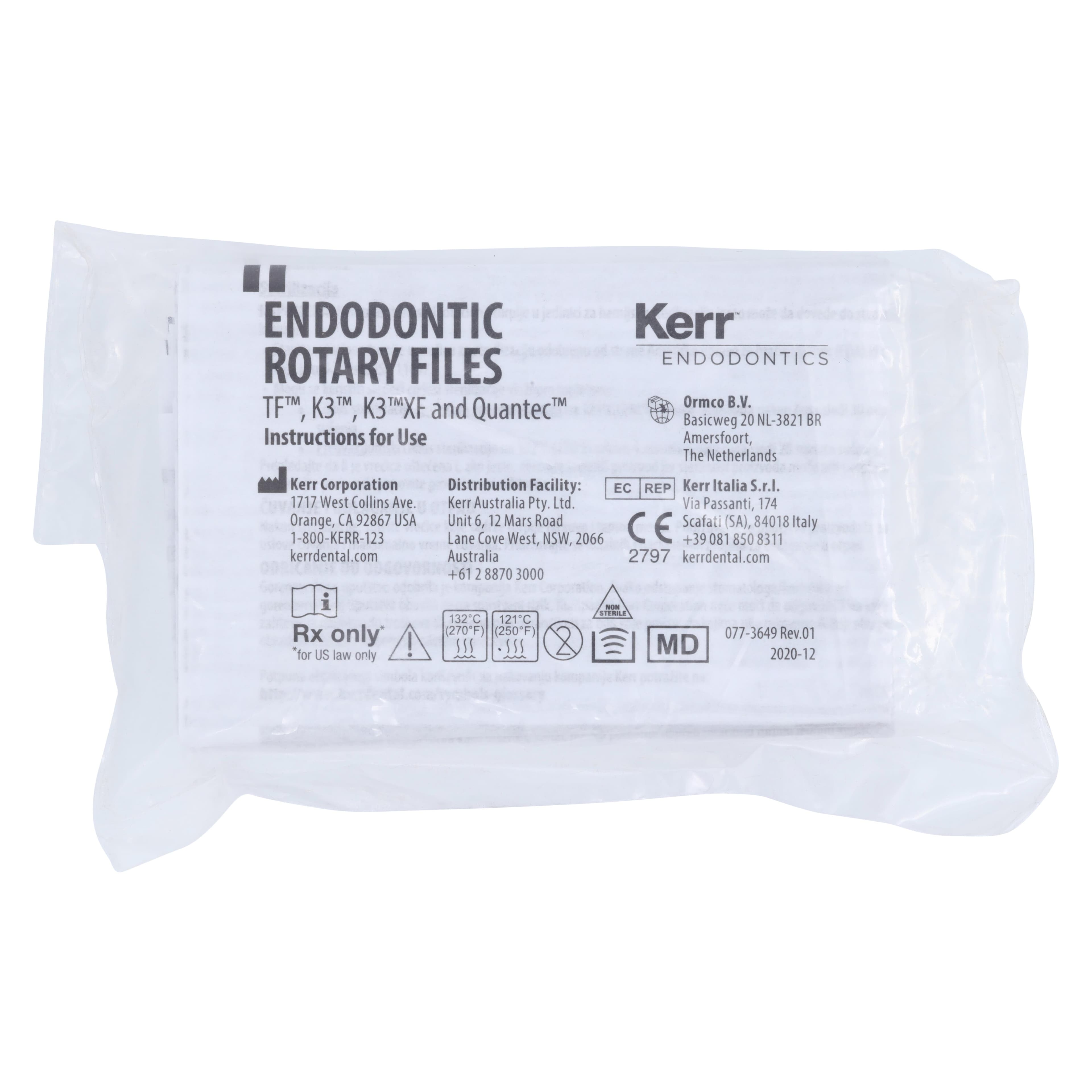 K3 XF Nickel-Titanium Rotary Files, #45 Tip, .04 Taper, 30mm, White, 6/Pk, 823-4450 thumbnail 2