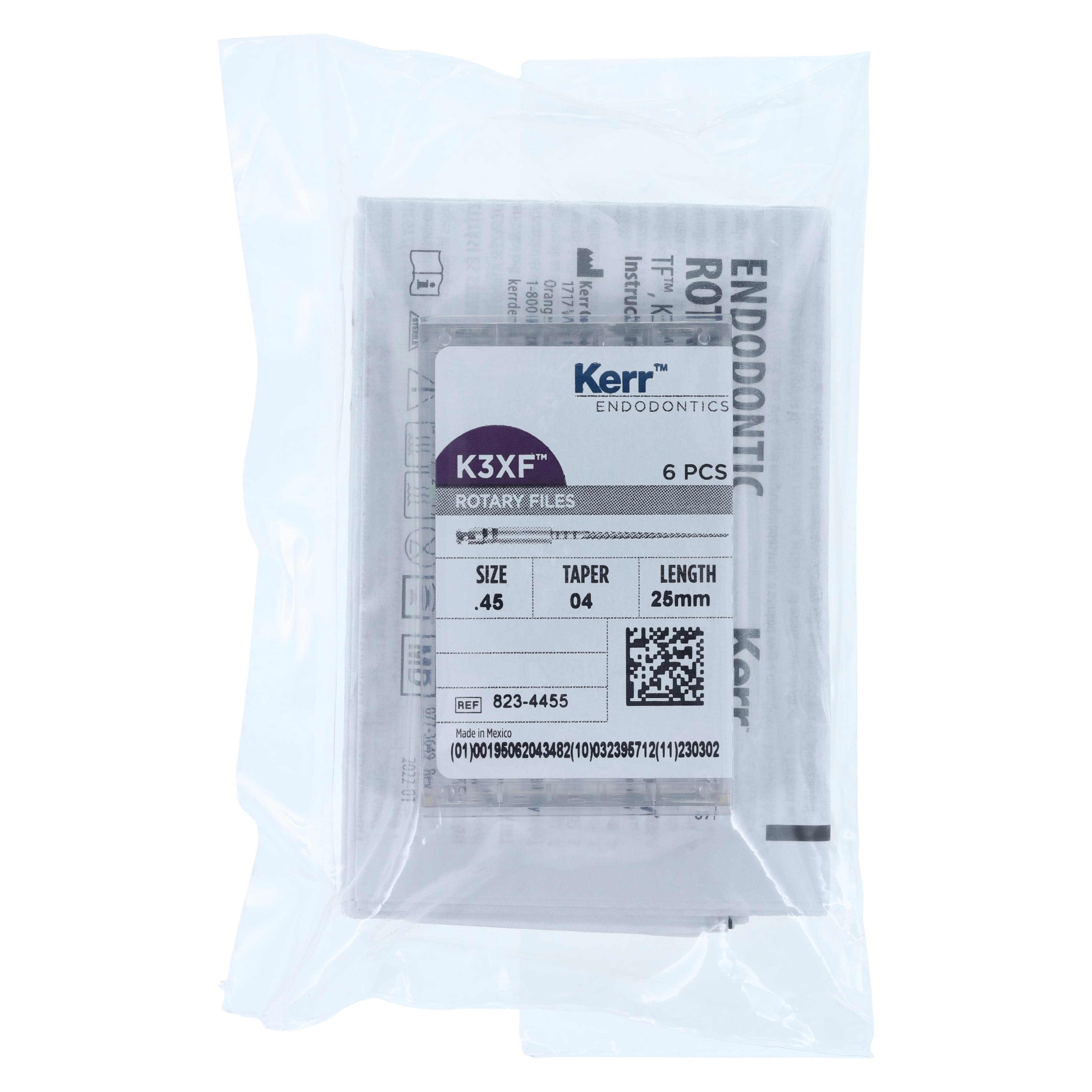 K3XF NiTi Rotary Files, .04 Taper, #45, 25 mm, White, 6/Pk, 823-4455 thumbnail 7