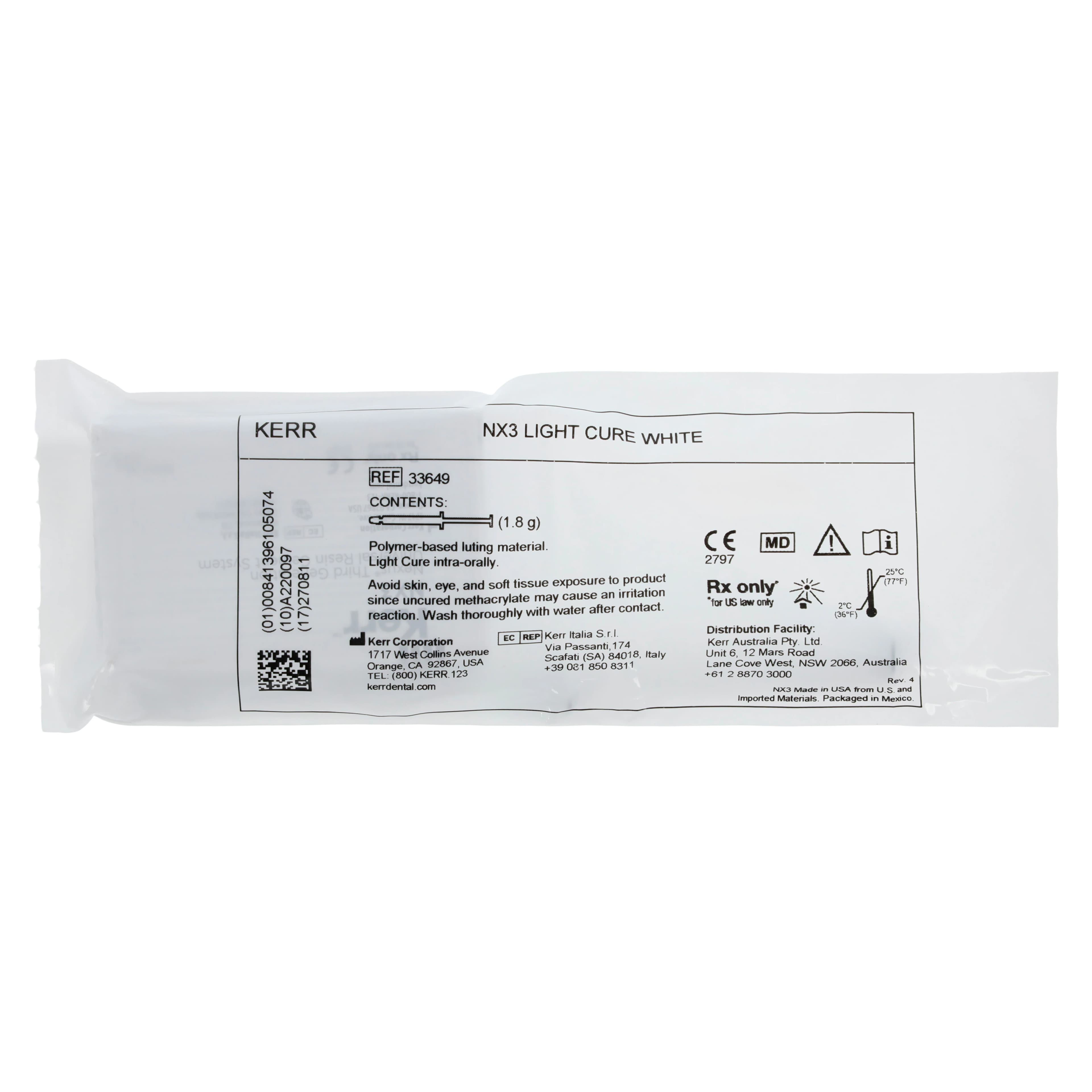 Kerr NX3 Nexus Third Generation Universal Adhesive Resin Cement, Light-Cure Refill Syringe, White, 1.8 g, 33649 thumbnail 3