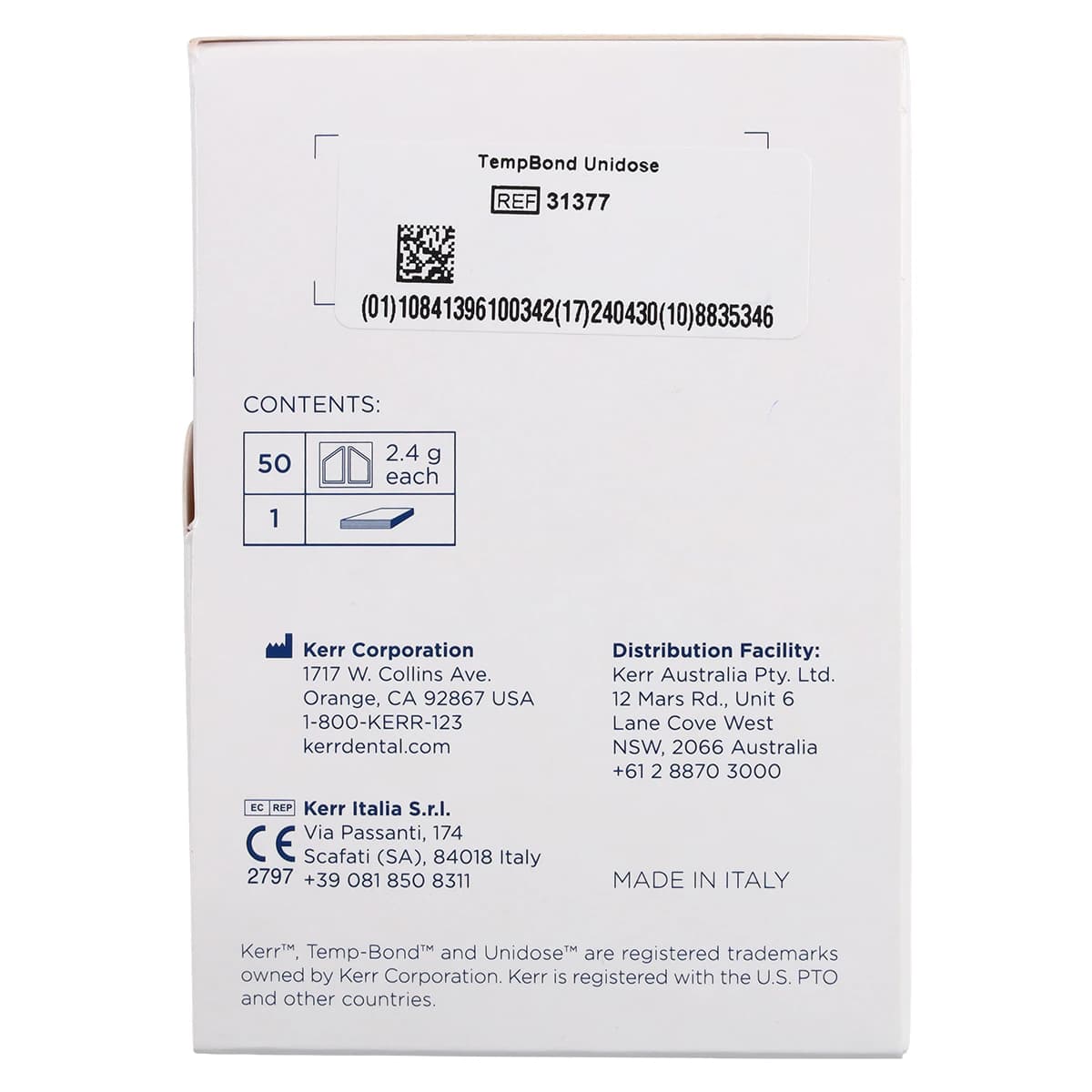 TempBond Original Temporary Cement, Unidose, 2.4 g, 50/Pk with Mixing Pad, 31377 thumbnail 8