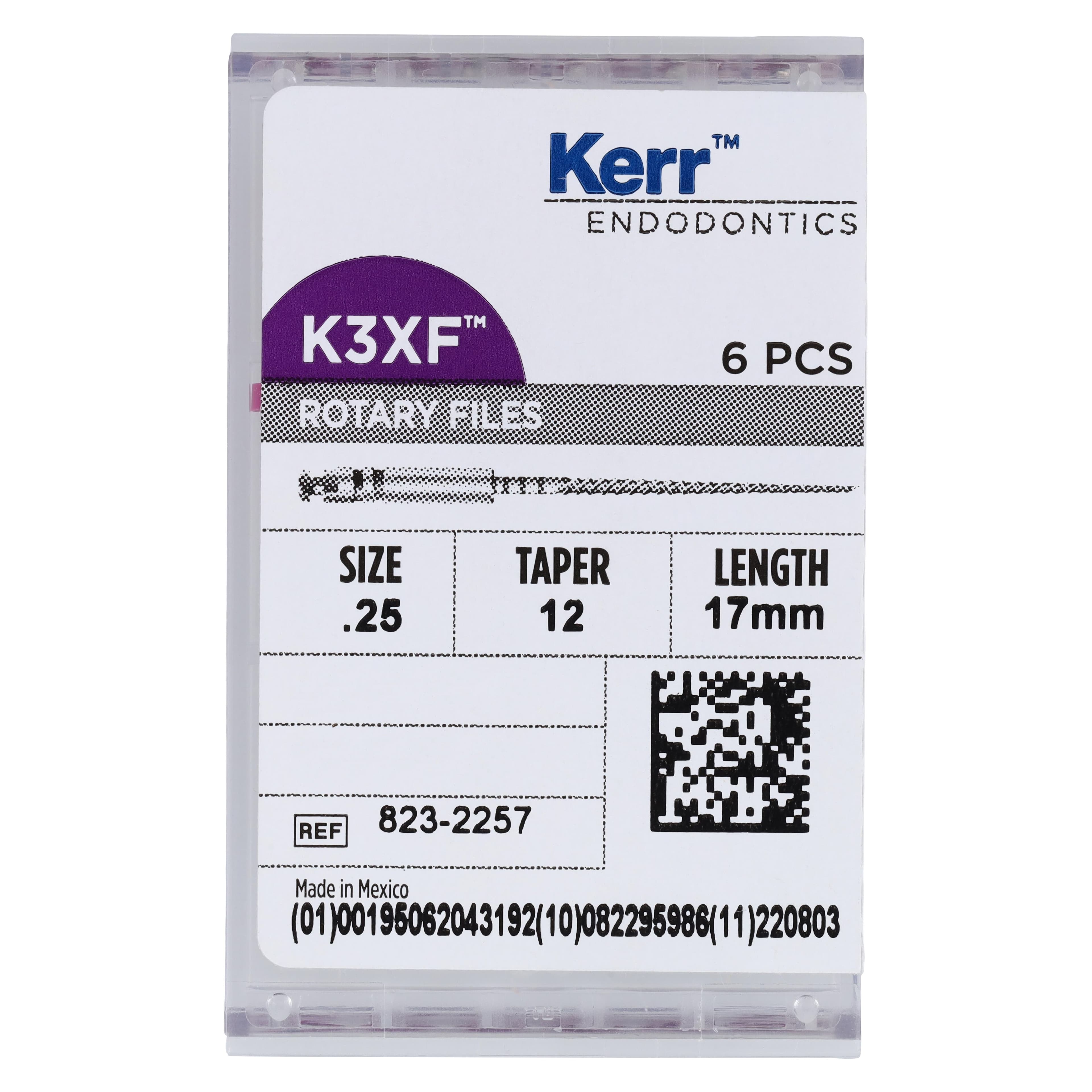 Kerr K3XF NiTi Rotary File, #25 Red, .12 Taper, 17mm, 6/Pk, 823-2257 thumbnail 6