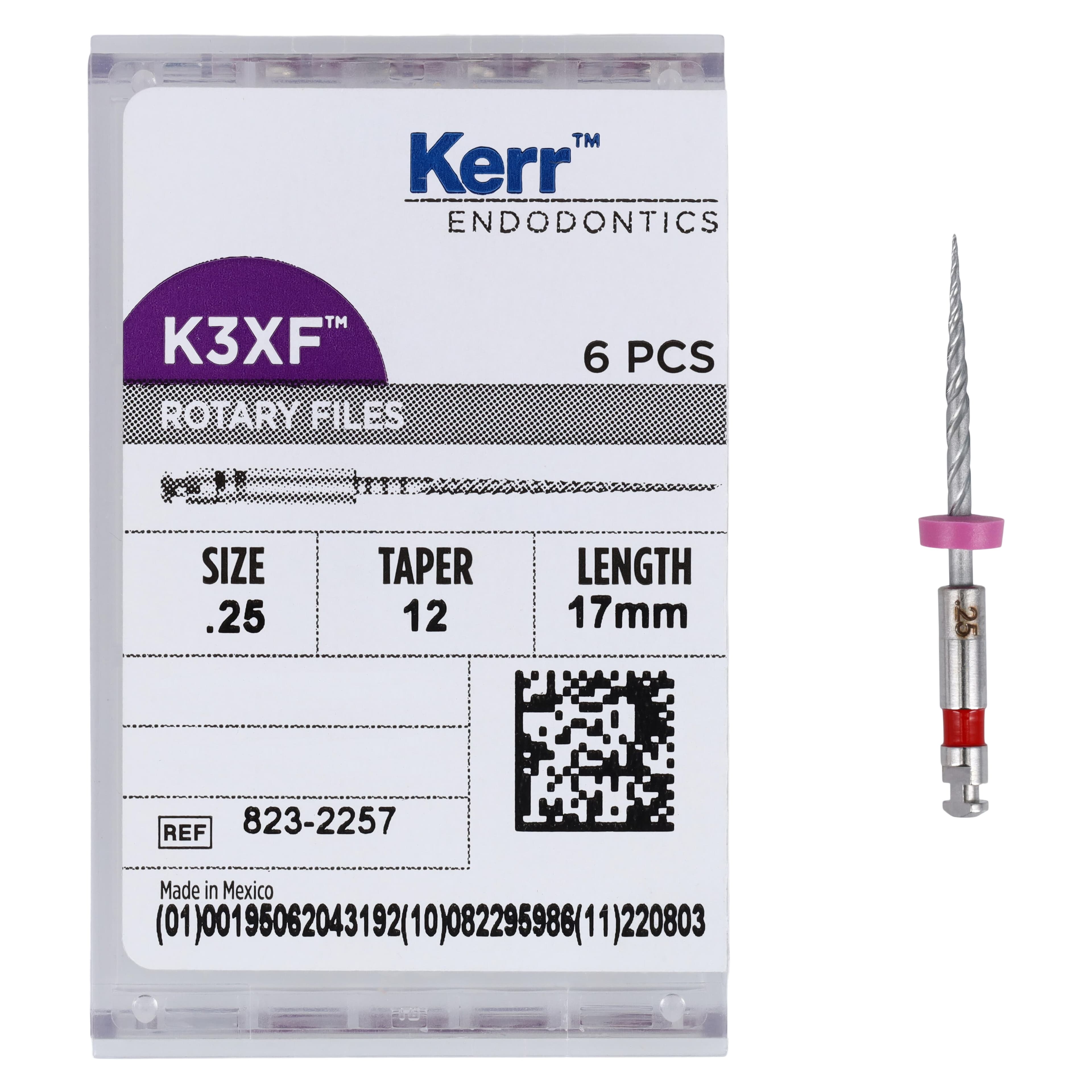 Kerr K3XF NiTi Rotary File, #25 Red, .12 Taper, 17mm, 6/Pk, 823-2257 thumbnail 5