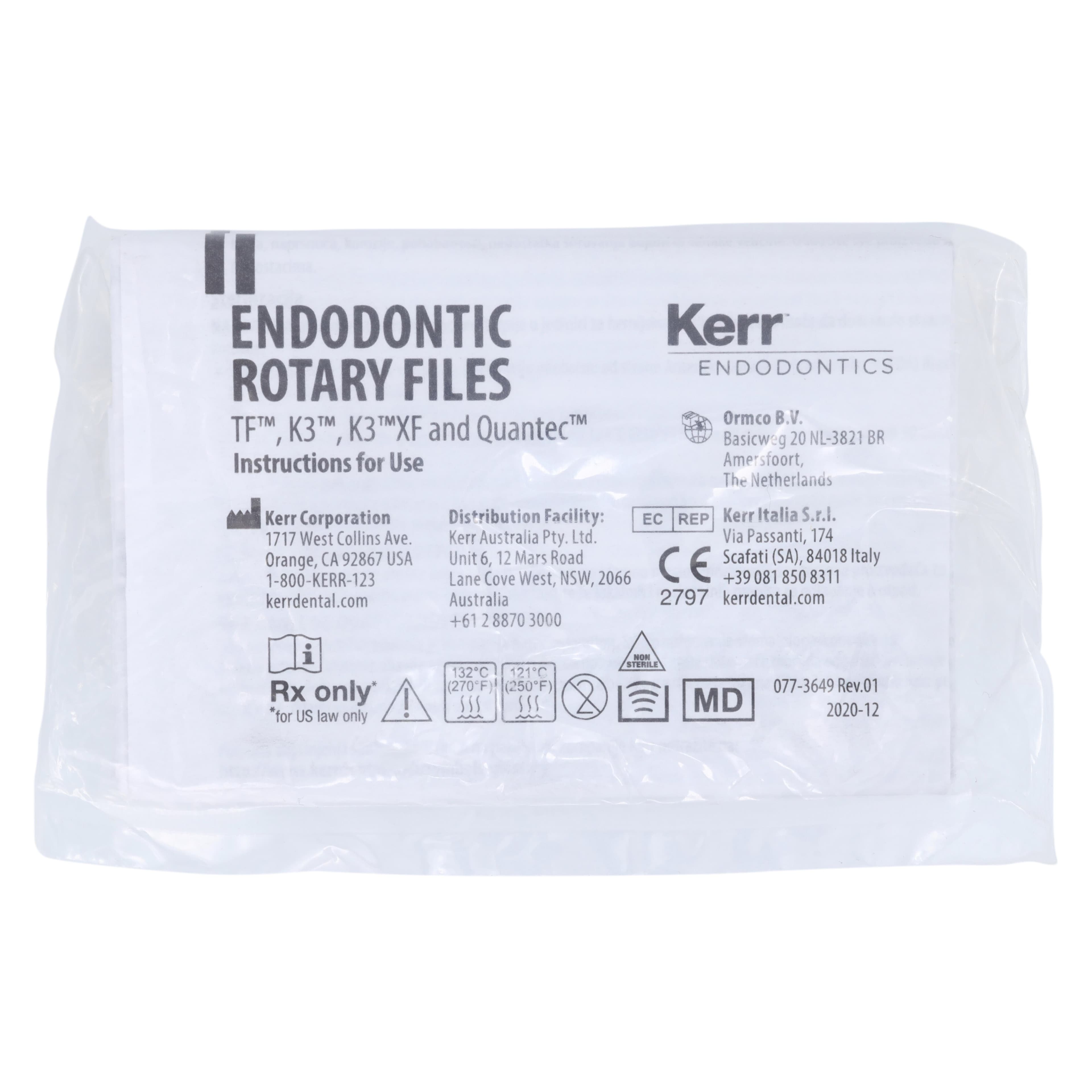 K3XF NiTi Rotary Files, 25 mm, .06 Taper, #15-40 Assorted, 6/Pk, 823-6025 thumbnail 2