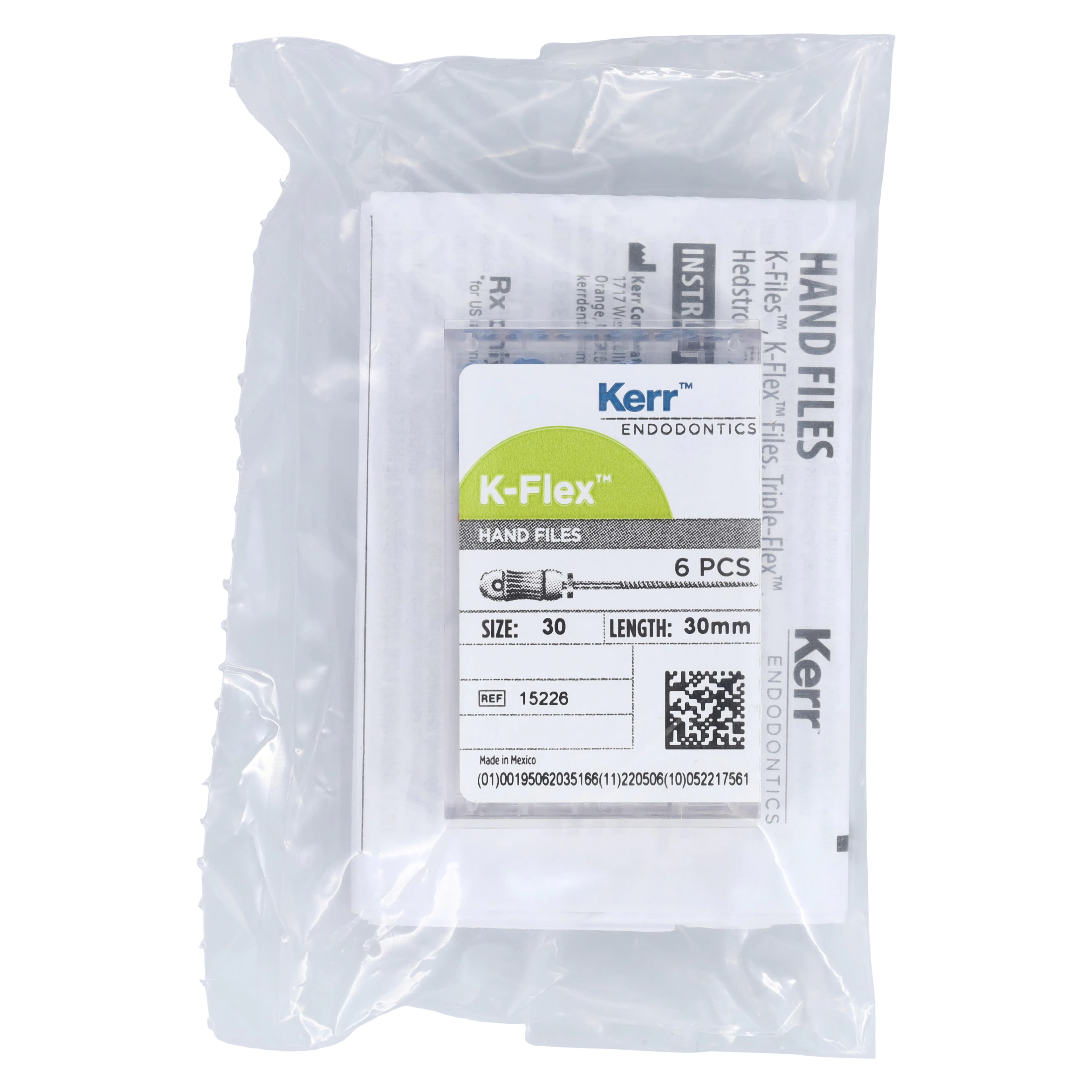 Kerr K-Flex Stainless Steel Hand Files, 30 mm, Size #30, Blue, 6/Pk, 15226 thumbnail 6