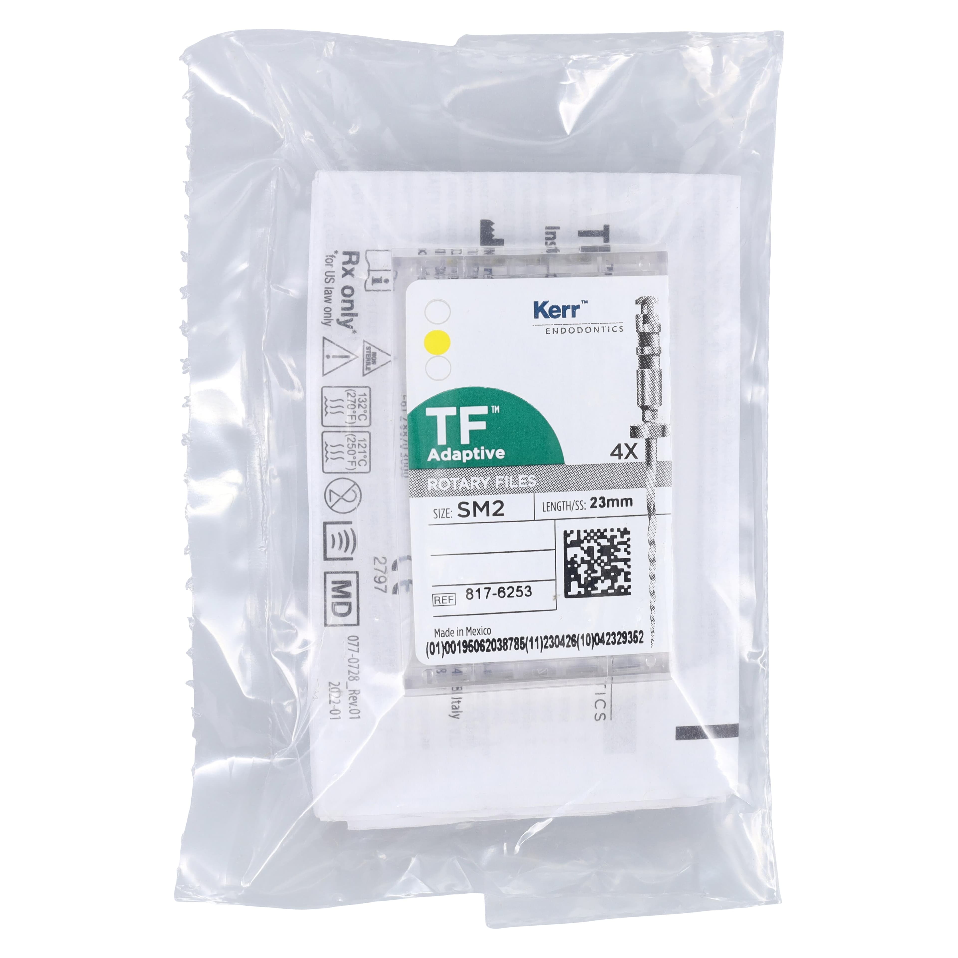 TF Adaptive Nickel-Titanium Rotary Files, 23 mm, SM2, Yellow, 4/Pk, 817-6253 thumbnail 7