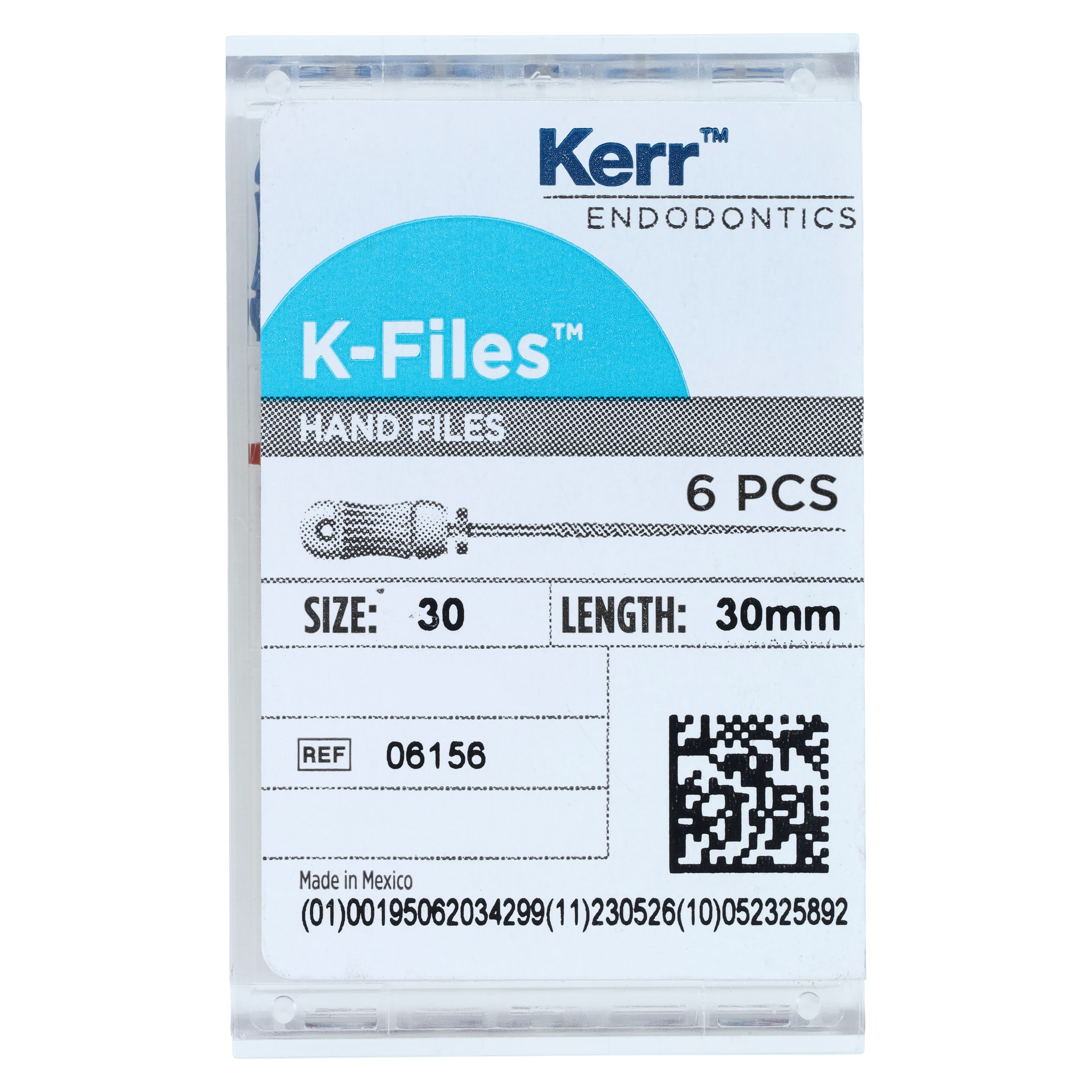 Kerr K-Files, Stainless Steel, 30 mm, #30, Blue, 6/Box, 06156 thumbnail 5