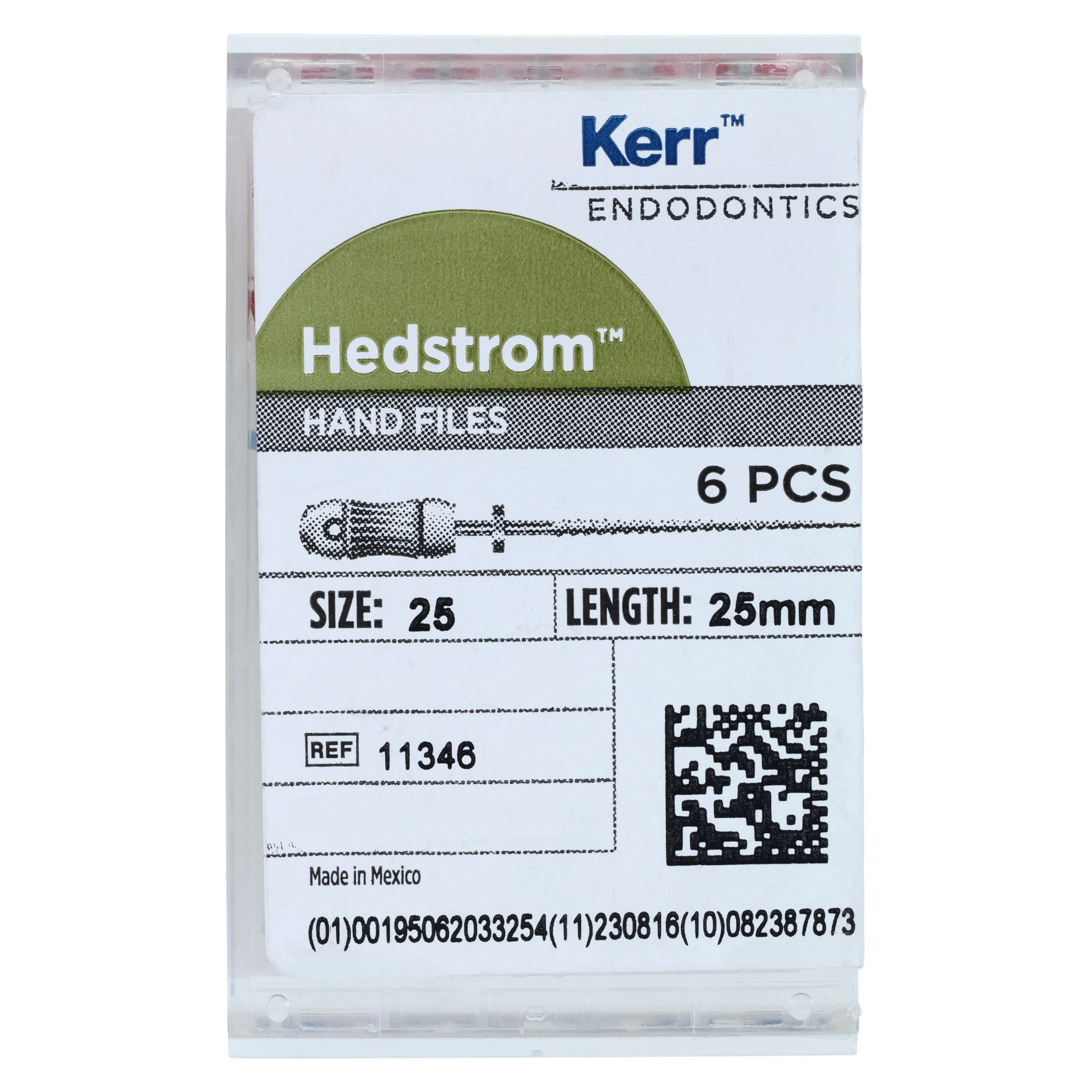 Sybron Endo Hedstrom Files, Stainless Steel, 25 mm, #25, Red, 6/Pk, 11346 thumbnail 5
