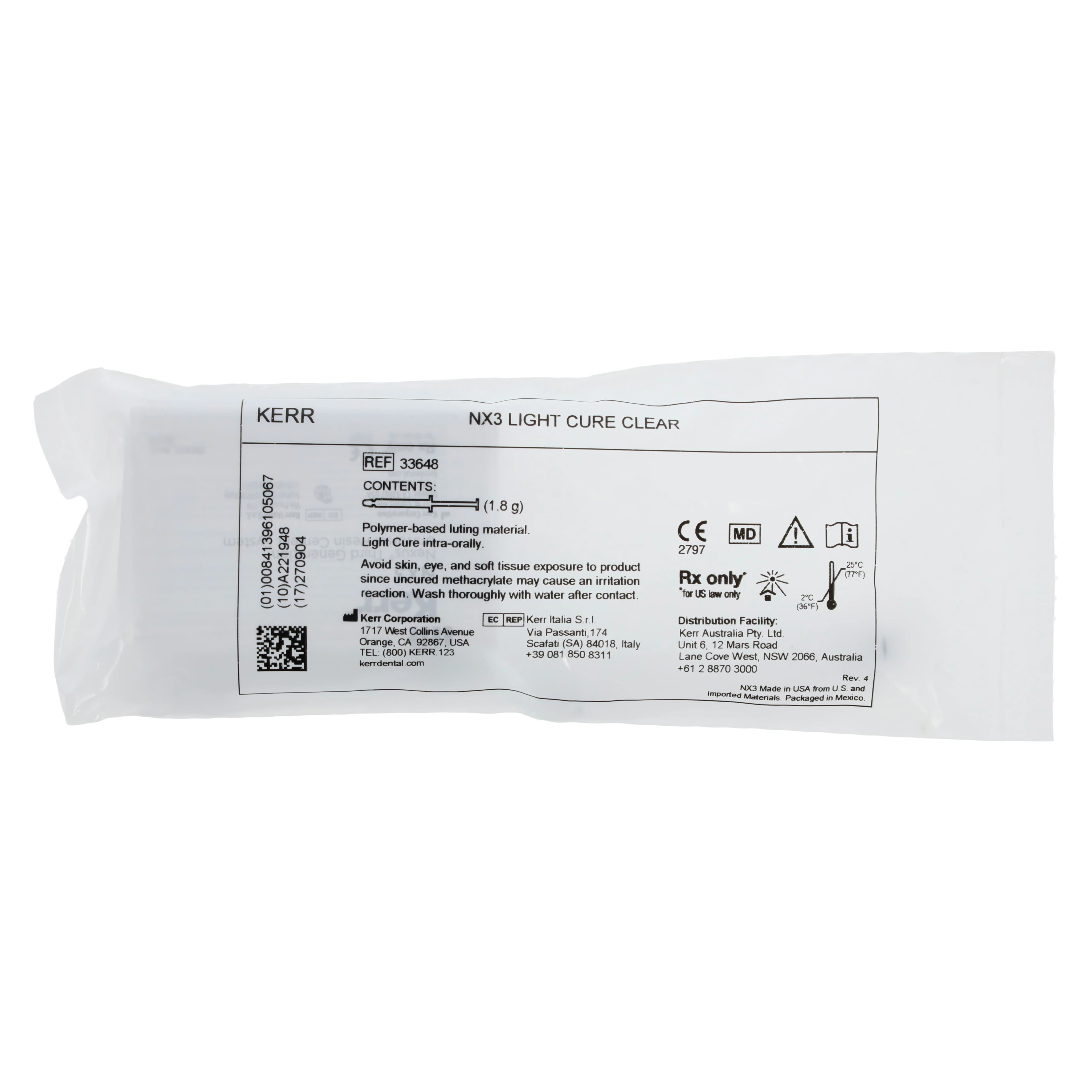 Kerr NX3 Nexus Universal Adhesive Resin Cement, Light-Cure Refill Syringe, Clear, 1.8 g, 33648 thumbnail 3