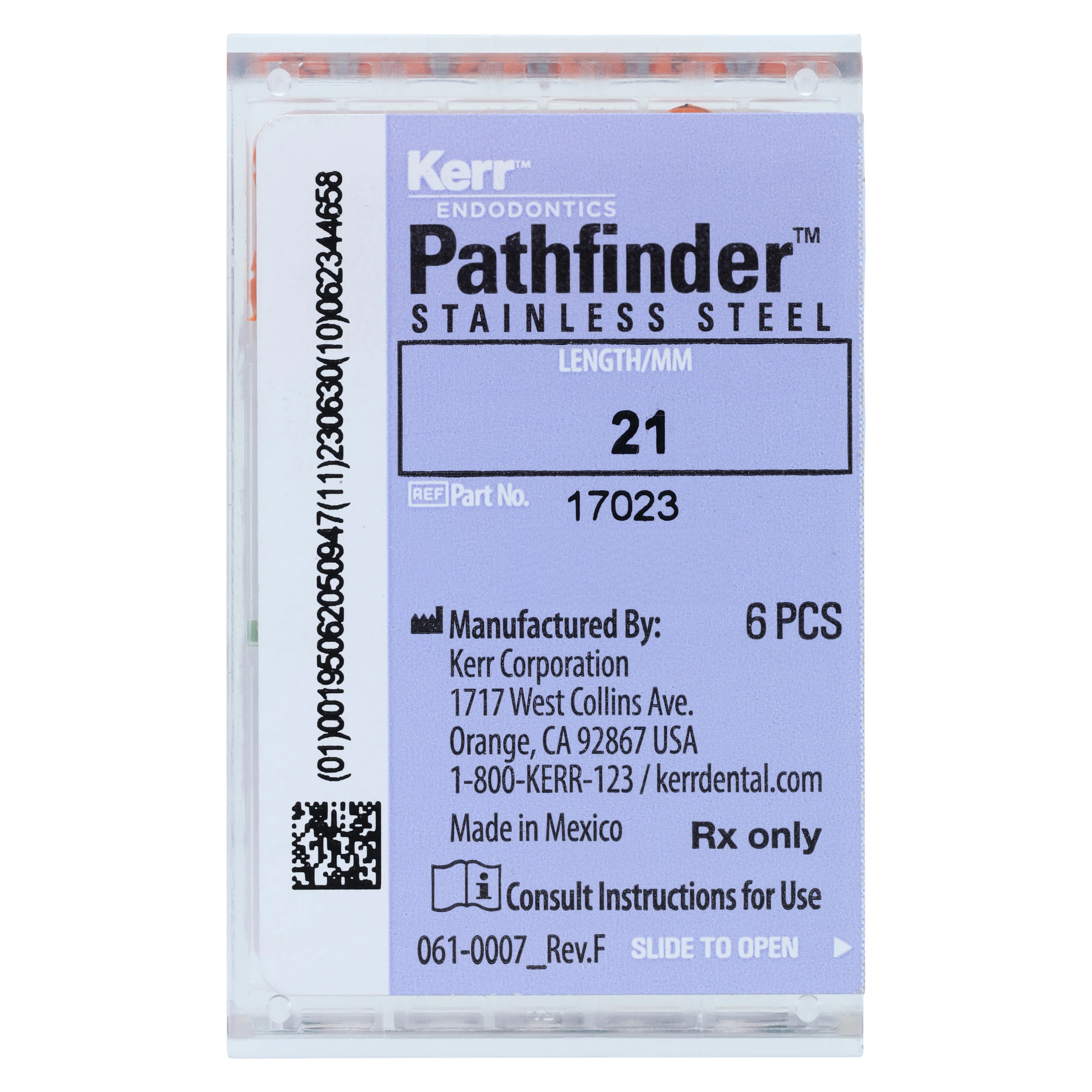 Kerr Pathfinder Stainless Steel Endodontic Hand Files, 21 mm, Approx. Size #7, Orange, 6/Pkg, 17023 thumbnail 6