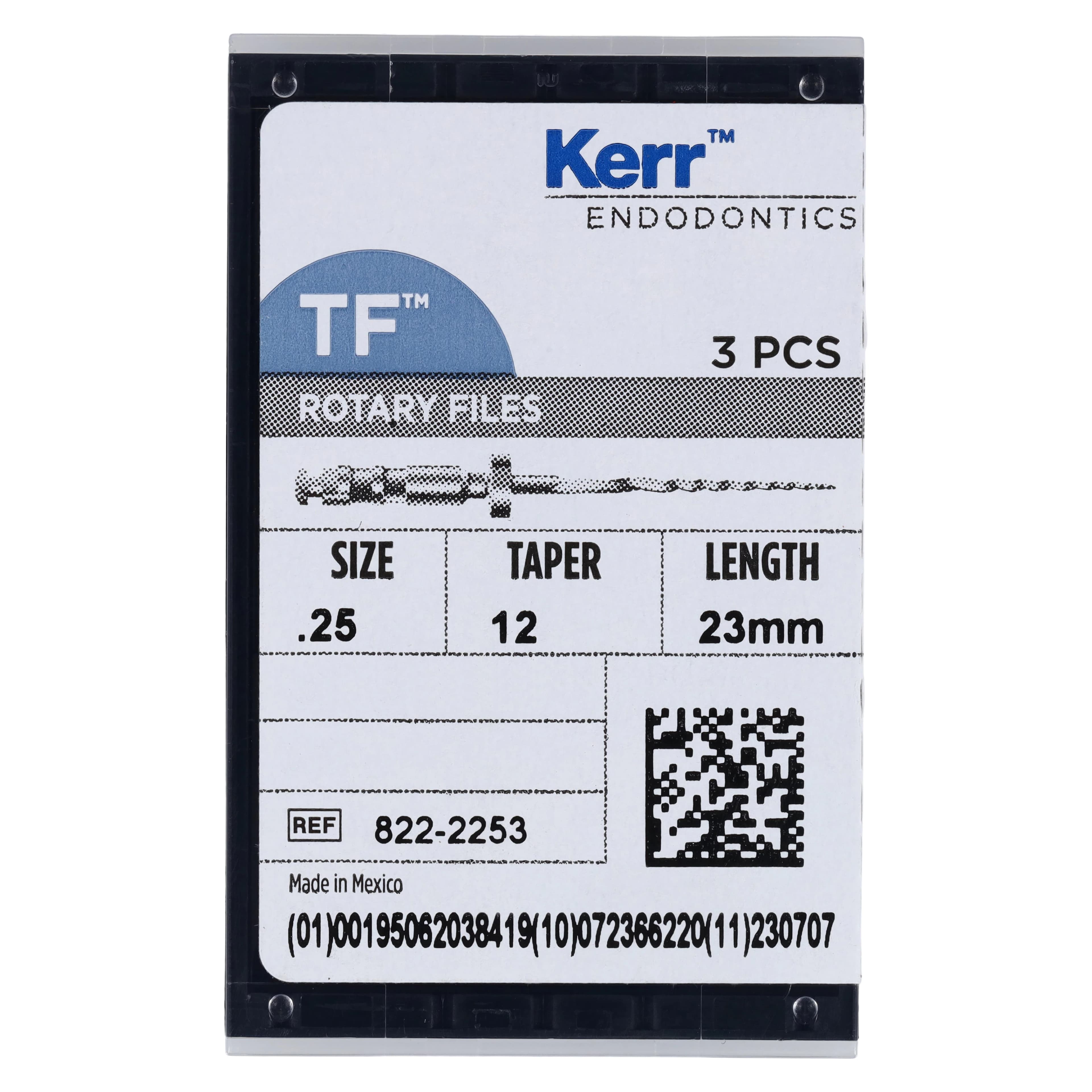 Kerr TF Twisted Files Rotary NiTi Endodontic File, #25, .12 Taper, 23mm, Red, 3/Pk, 822-2253 thumbnail 6