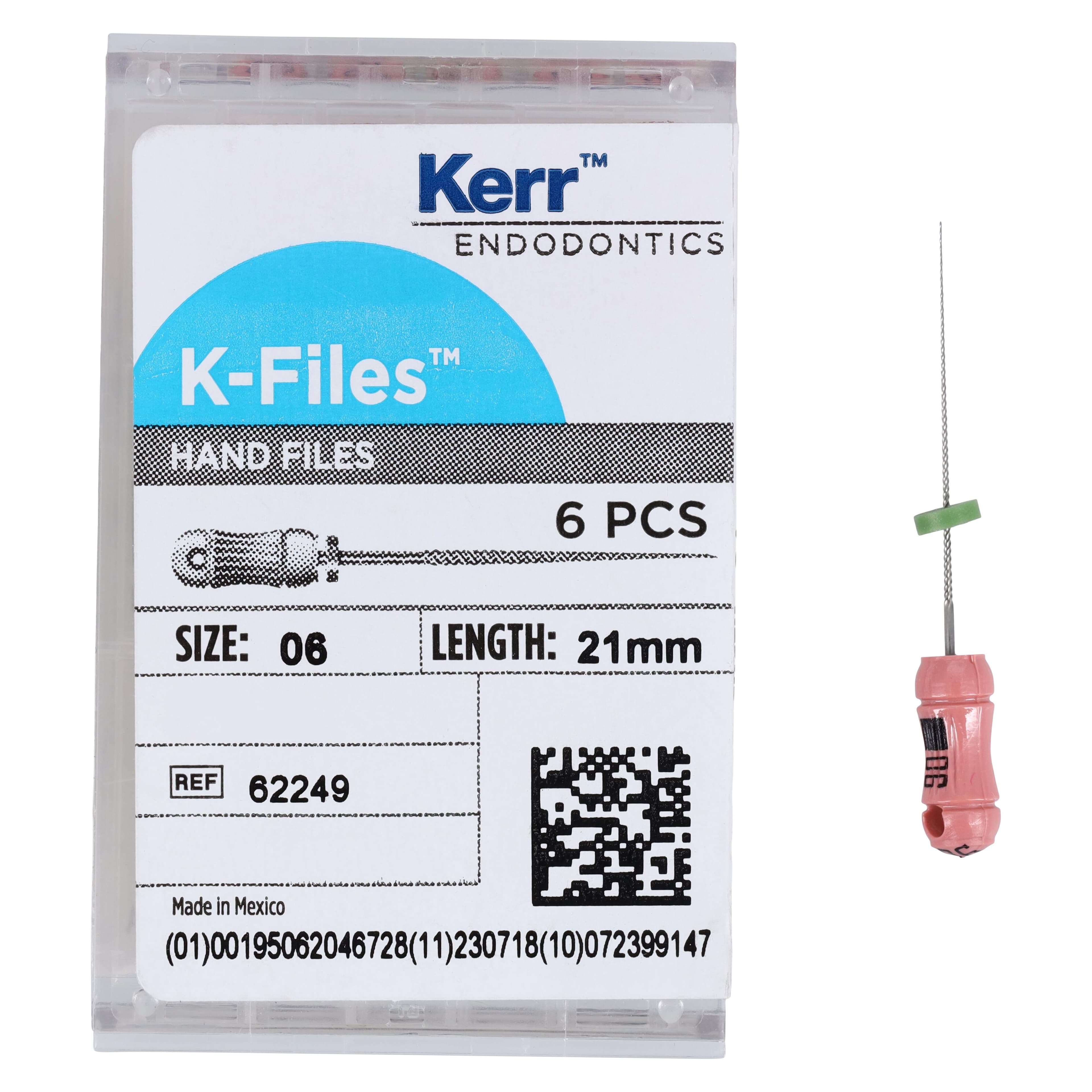 Kerr SybronEndo K-Files, Stainless Steel, 21 mm, #06, Pink, 6/Pk, 62249 thumbnail 5