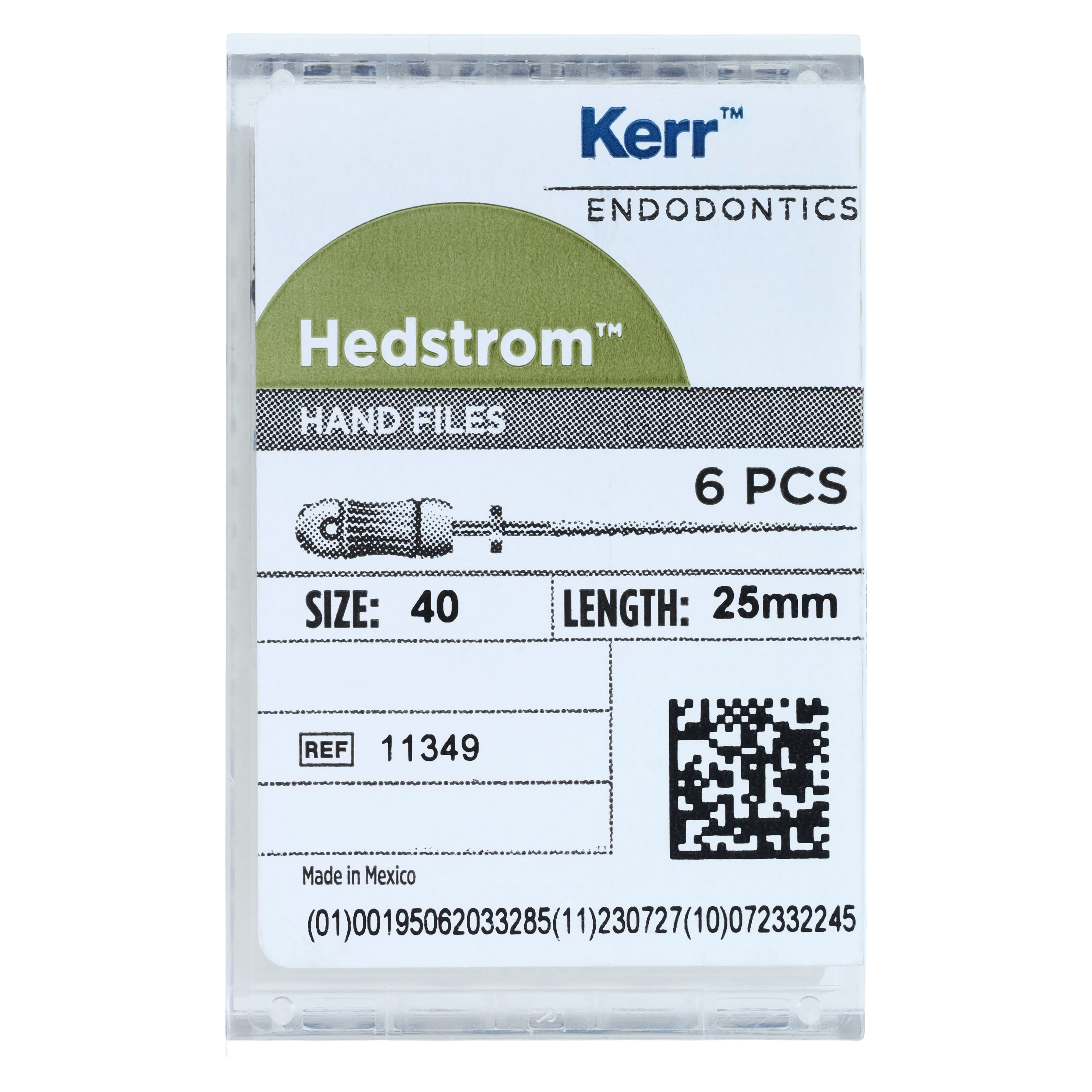 Sybron Endo Hedstrom Files, Stainless Steel, 25 mm, #40, Black, 6/Pk, 11349 thumbnail 5