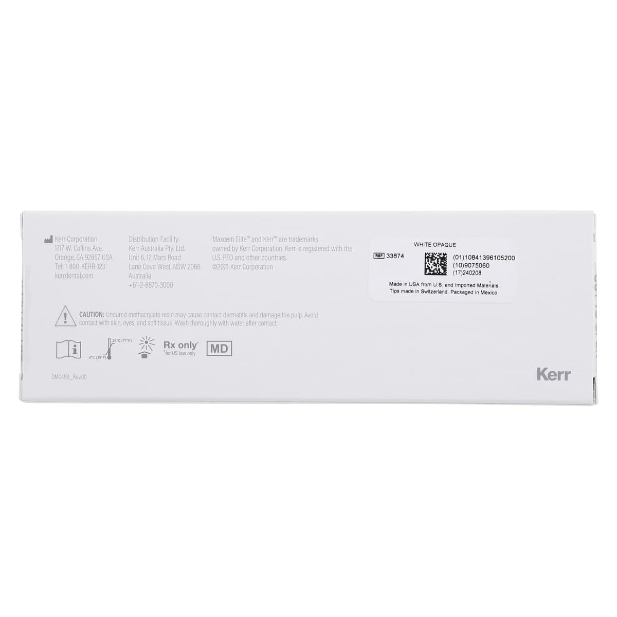Maxcem Elite Universal Resin Cement, Individual Shade Refill, White Opaque, 5 g Dual Syringes, 2/Pk, 33874 thumbnail 13