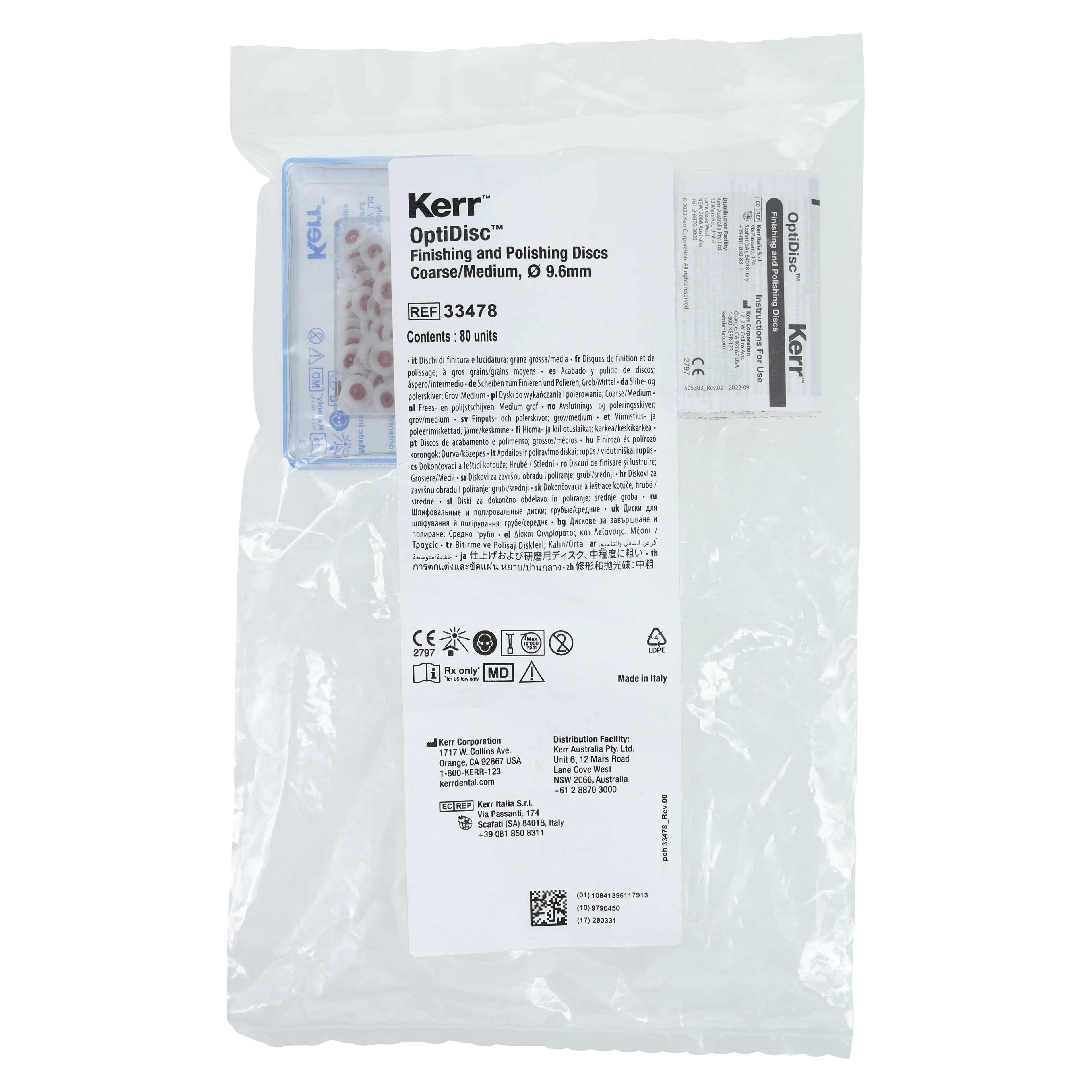 Kerr OptiDisc Finishing & Polishing Disc Refills, 9.6 mm, Coarse/Medium, 80/Box, 33478 thumbnail 2