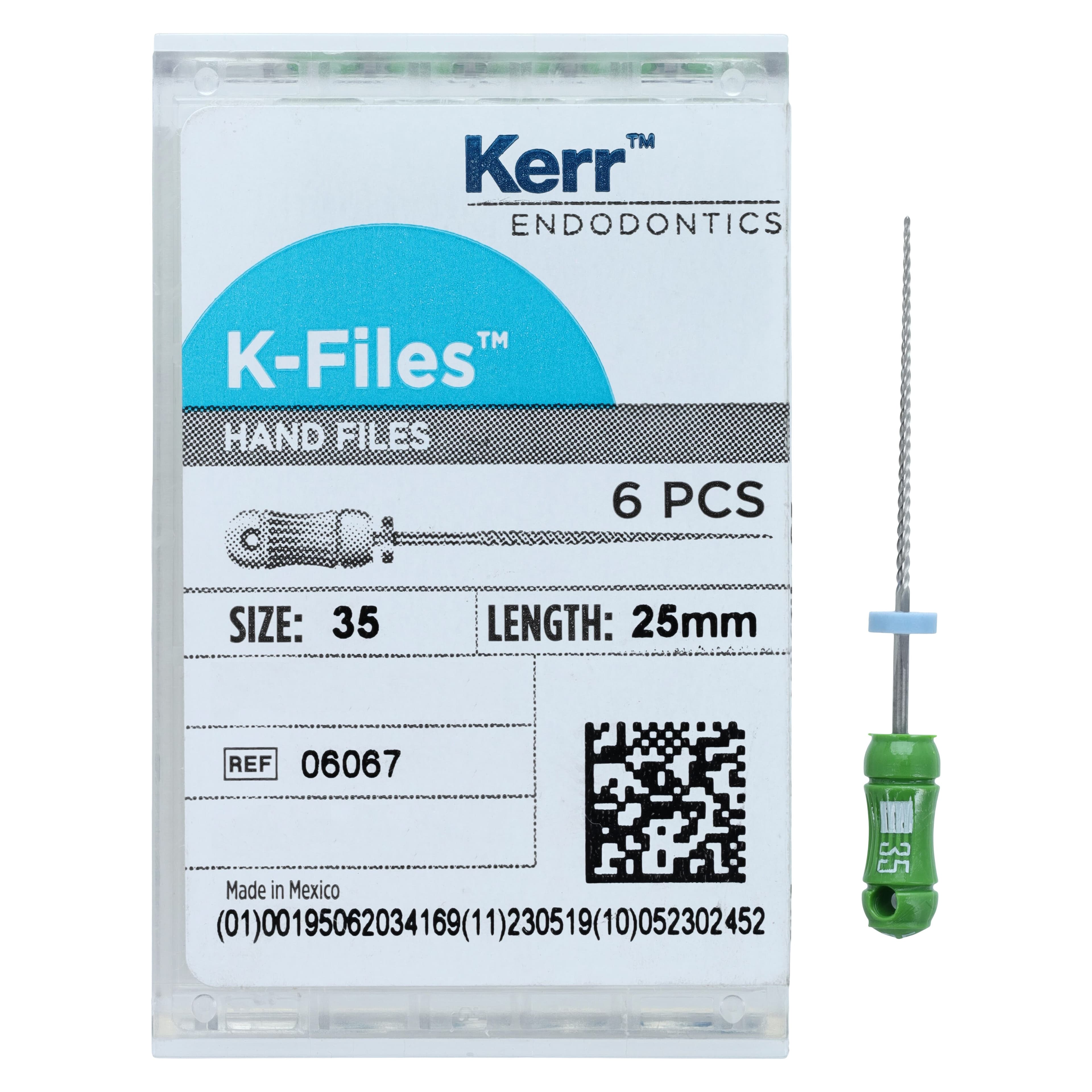 Kerr SybronEndo K-Files, Stainless Steel, 25 mm, #35, Green, 6/Pkg, 06067 thumbnail 4