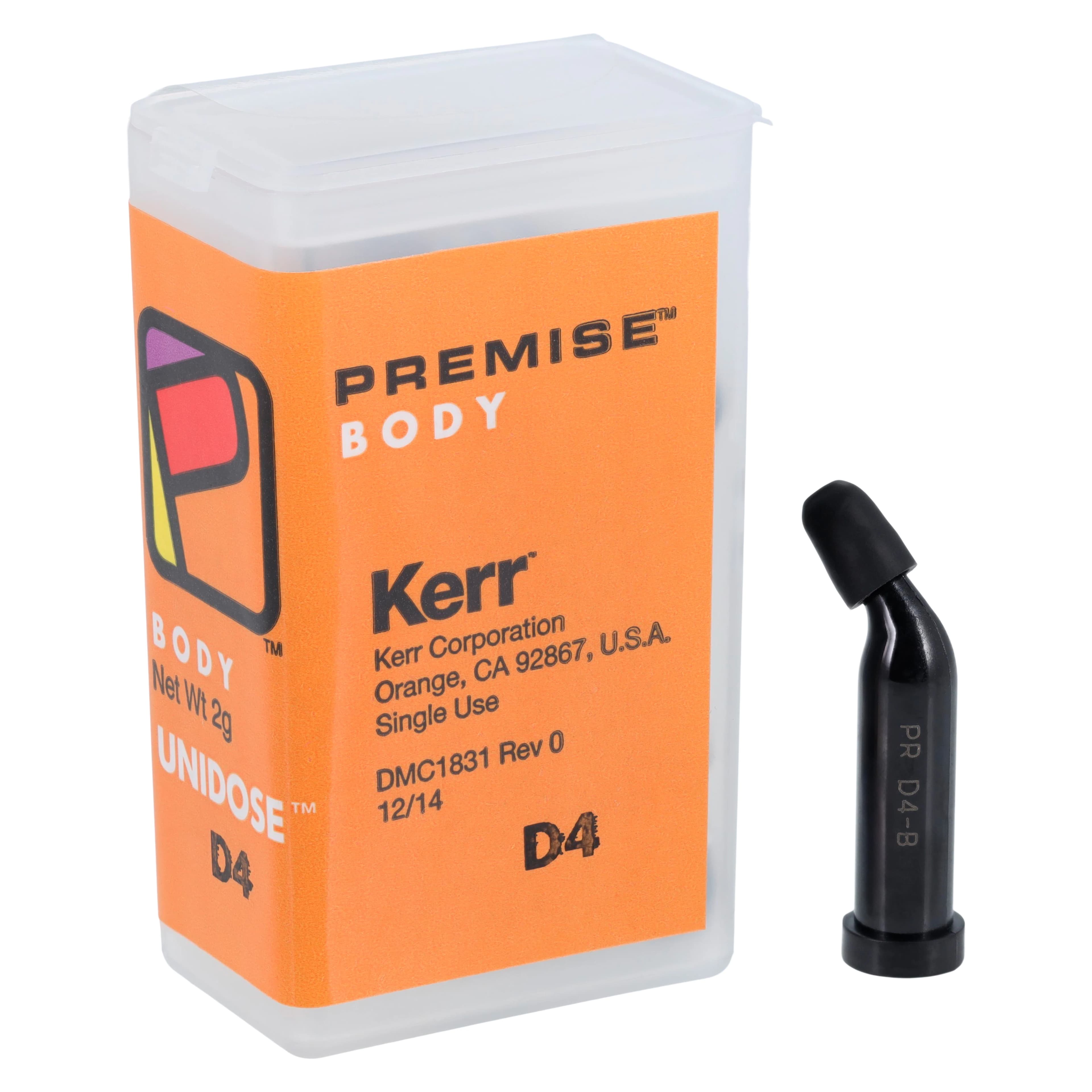 Premise Universal Nanofilled Composite, Unidose Refill, Body Shade D4, 0.2 g Tips, 20/Pkg, 32665 - Premise Unidose D4 Body 20Bx - Image 1