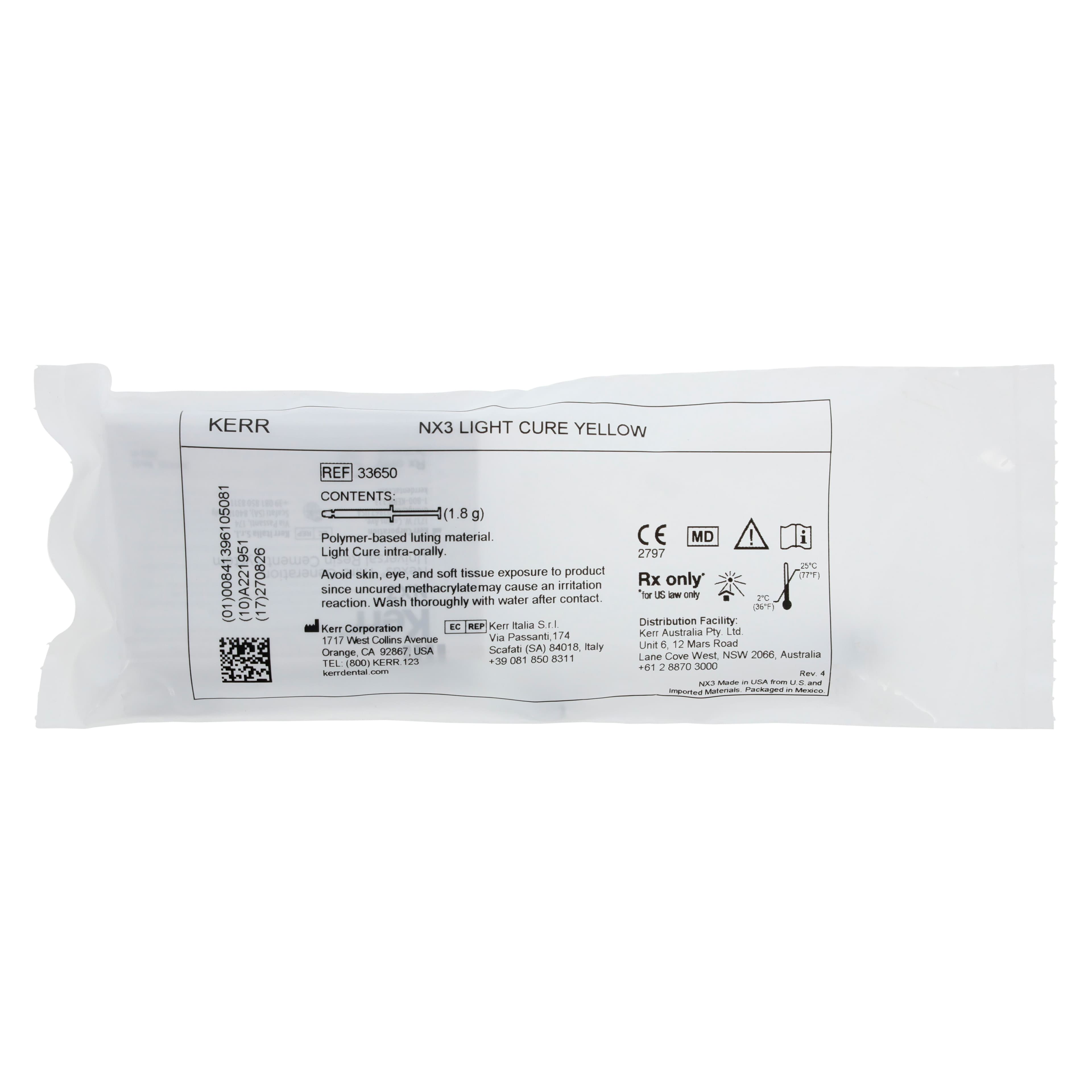 Kerr NX3 Nexus Universal Adhesive Resin Cement, Light-Cure Syringe Refill, Yellow, 1.8 g, 33650 thumbnail 3