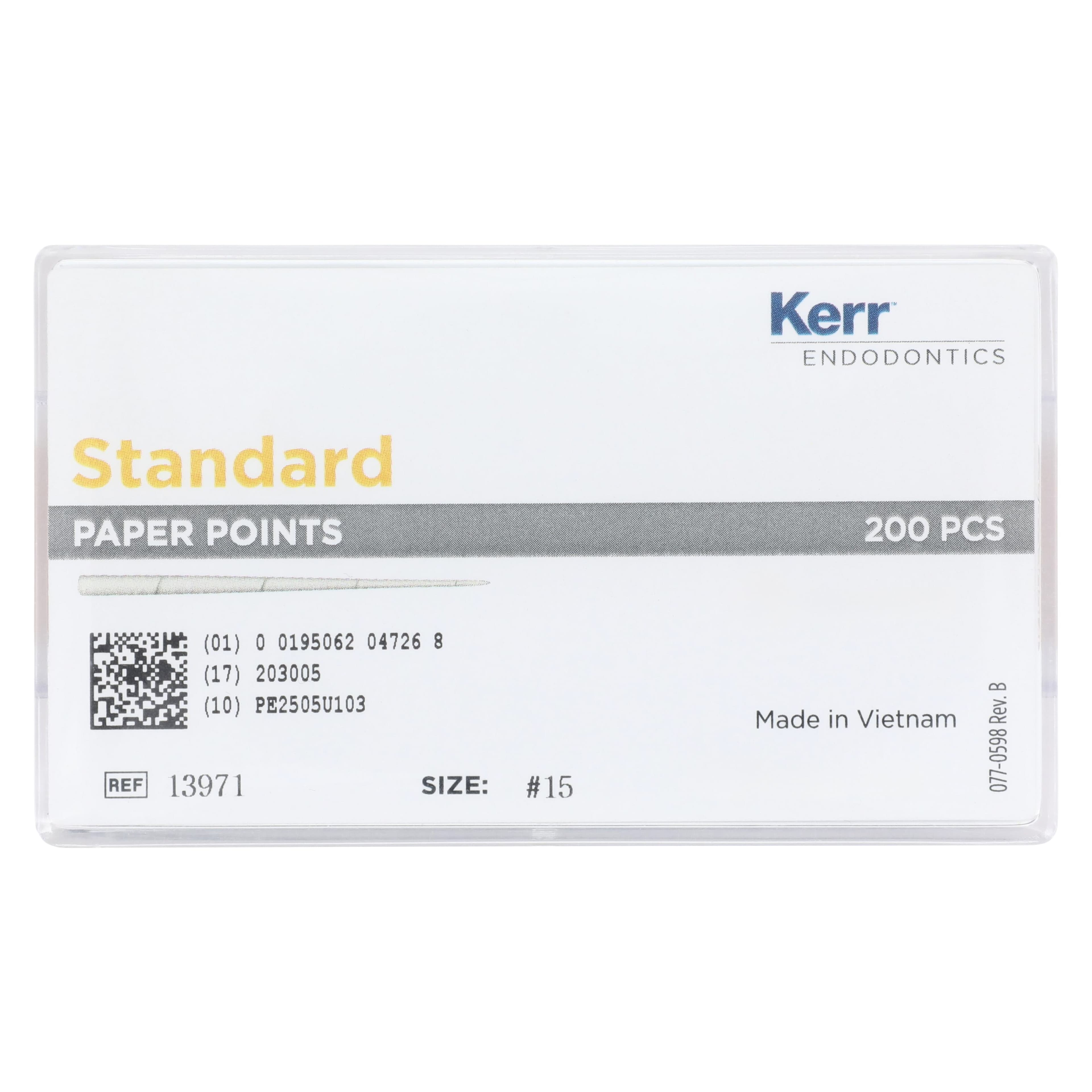 Kerr SybronEndo Absorbent Paper Points, ISO Standardized #15, White, Bulk Pack, 200/Pk, 13971 thumbnail 2