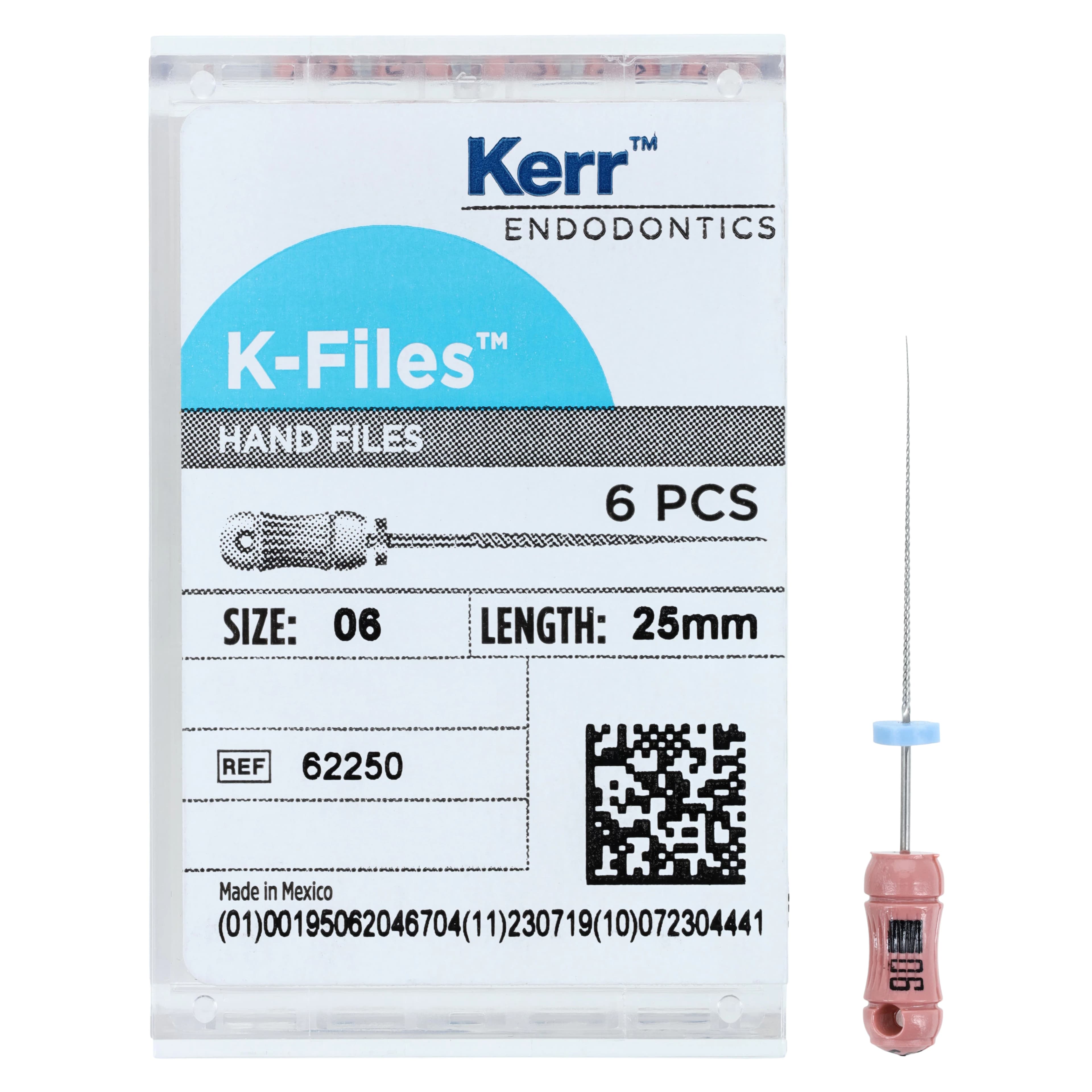Kerr K-Files, Stainless Steel, 25 mm, #06, Pink, 6/Pk, 62250 thumbnail 5