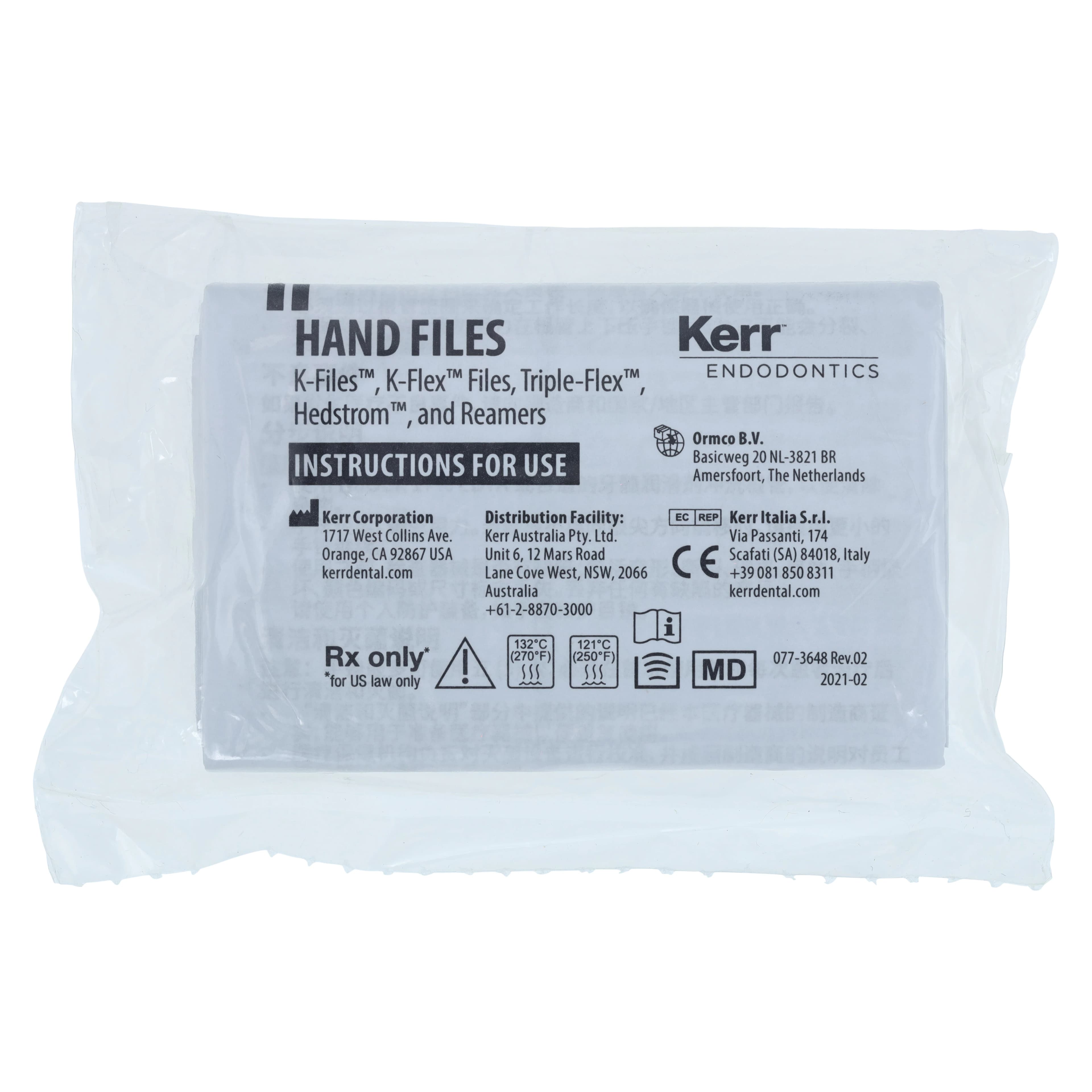 Kerr K-Files, 21 mm, Stainless Steel, Assorted Sizes #45-80, Color-Coded Plastic Handle, 6/Pack, 821-8121 thumbnail 2