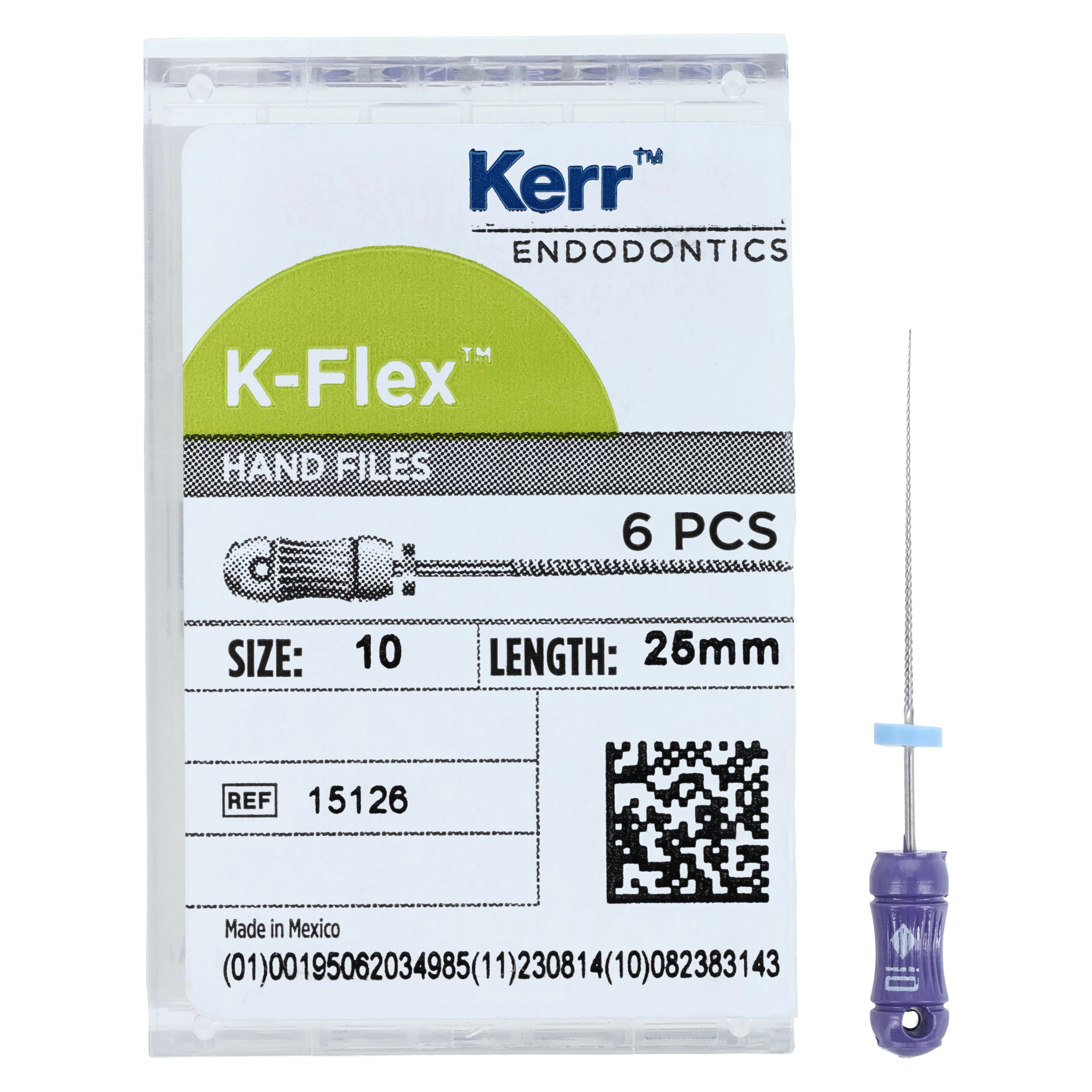 Kerr K-Flex Stainless Steel Hand Files, 25 mm, #10, Purple, 6/Pk, 15126 thumbnail 4