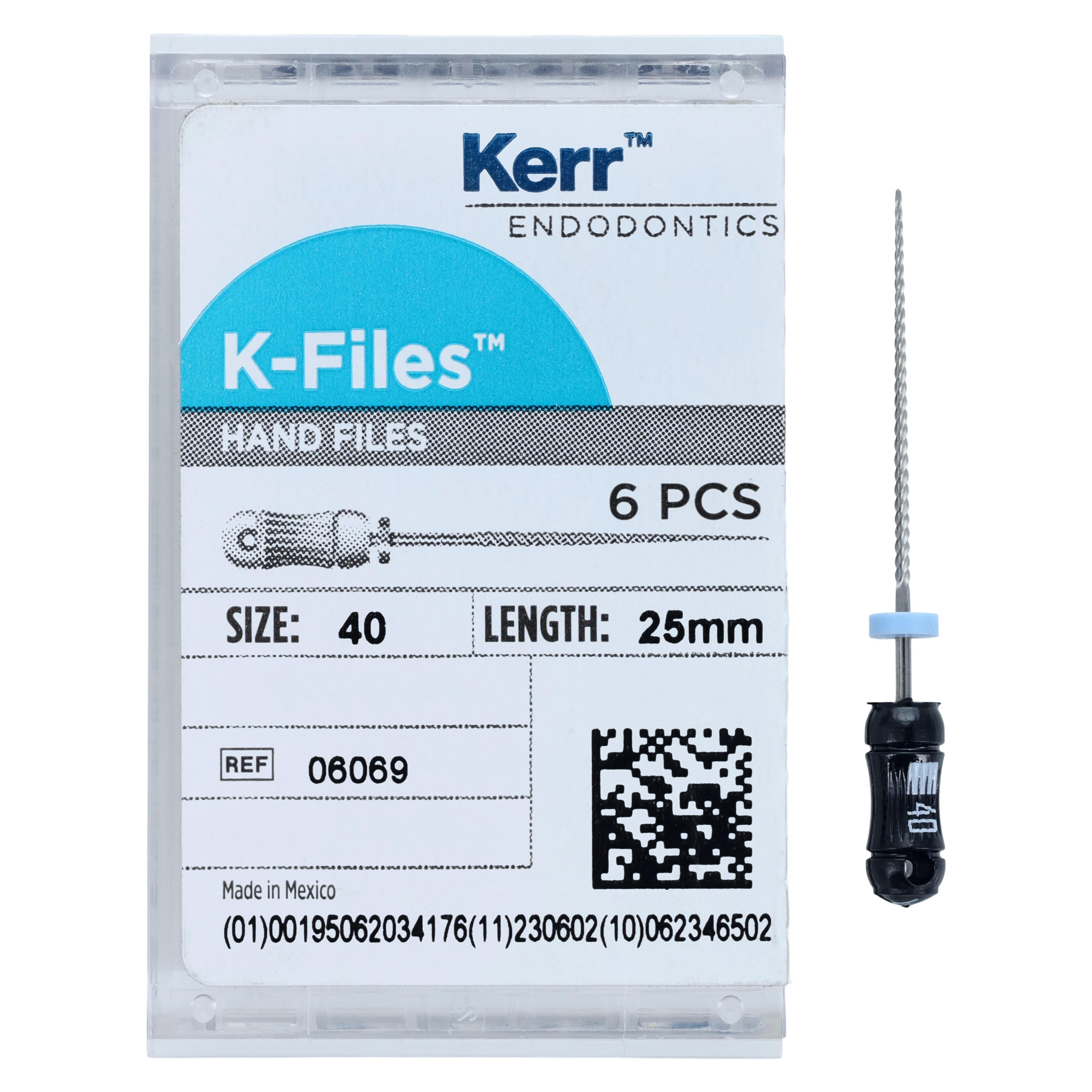 Kerr SybronEndo Stainless Steel K-Files, 25mm, #40, Black, 6/Pk, 06069 thumbnail 4