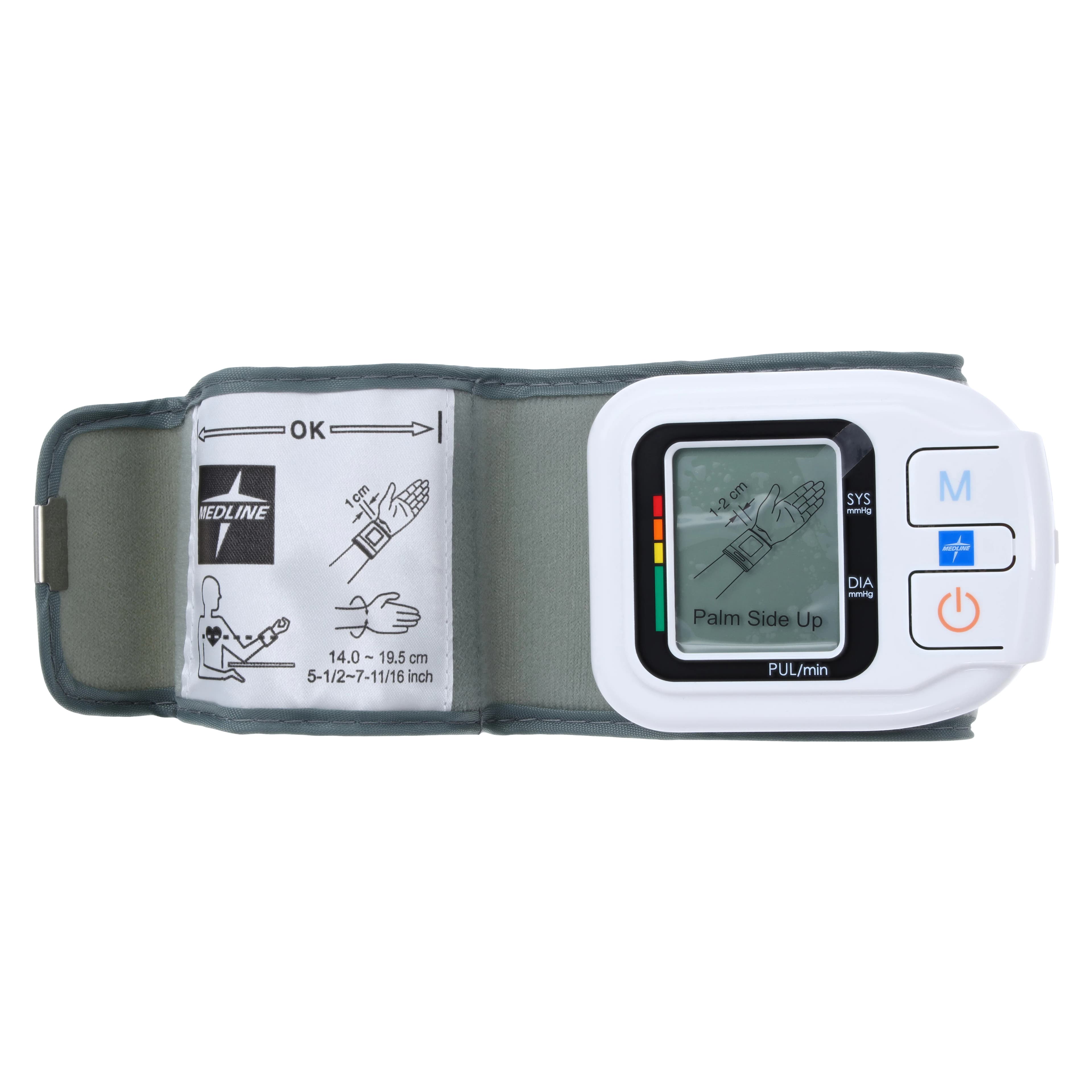 Medline Plus Automatic Digital Wrist Blood Pressure Monitor, Gray/White, Latex-Free, 19.5cm Cuff thumbnail 3