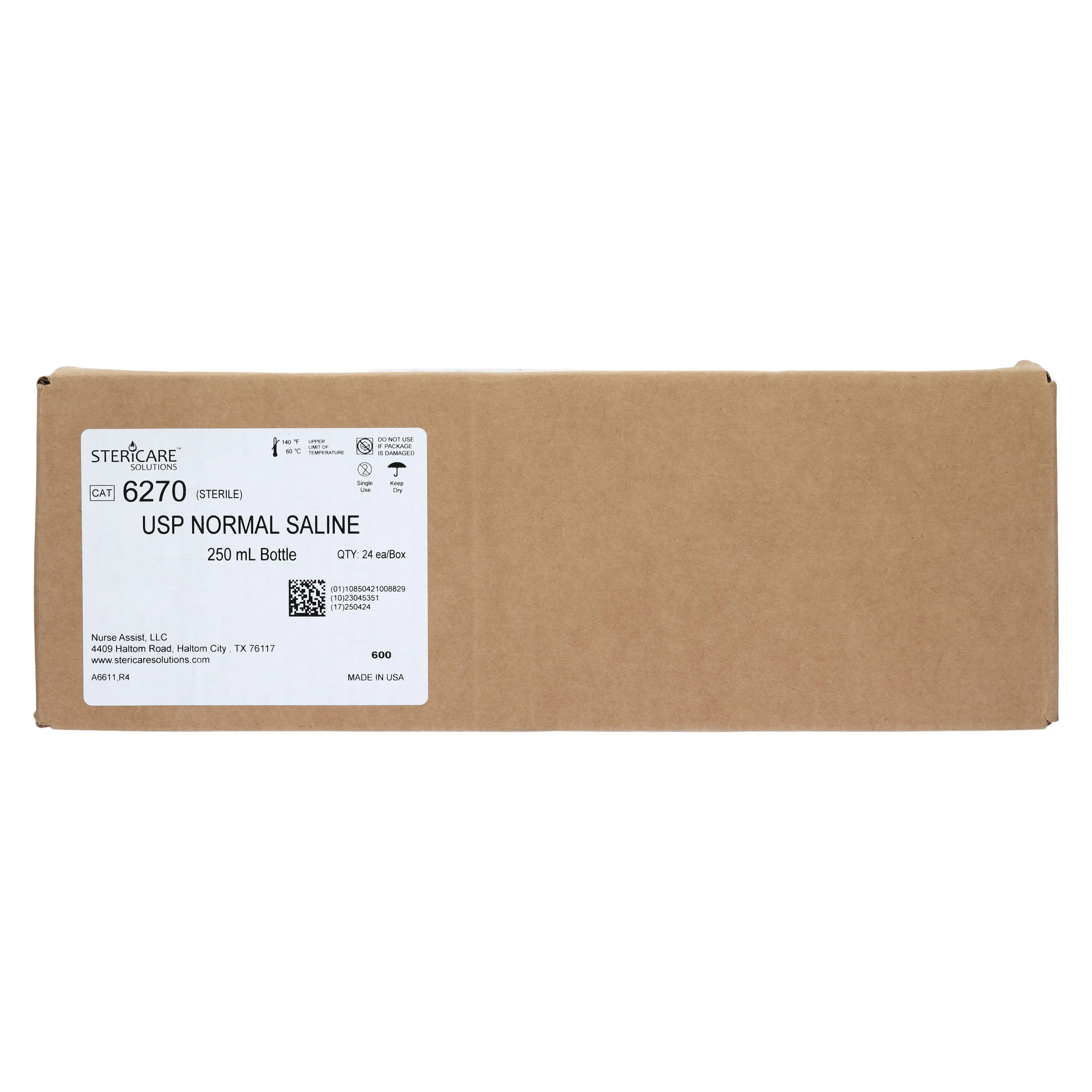 Nurse Assist Sterile 0.9% Sodium Chloride Irrigation Saline, 250mL Screw Top Bottle thumbnail 3