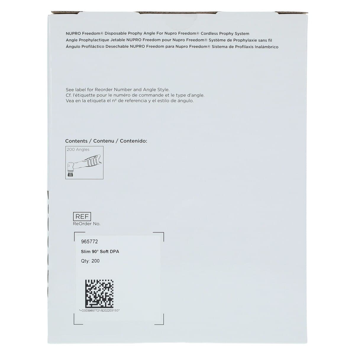 NUPRO Freedom Slim Disposable Prophy Angles, Soft Cup, 90 Degree, Latex-Free, Lavender, 200/Box, 965772 thumbnail 5
