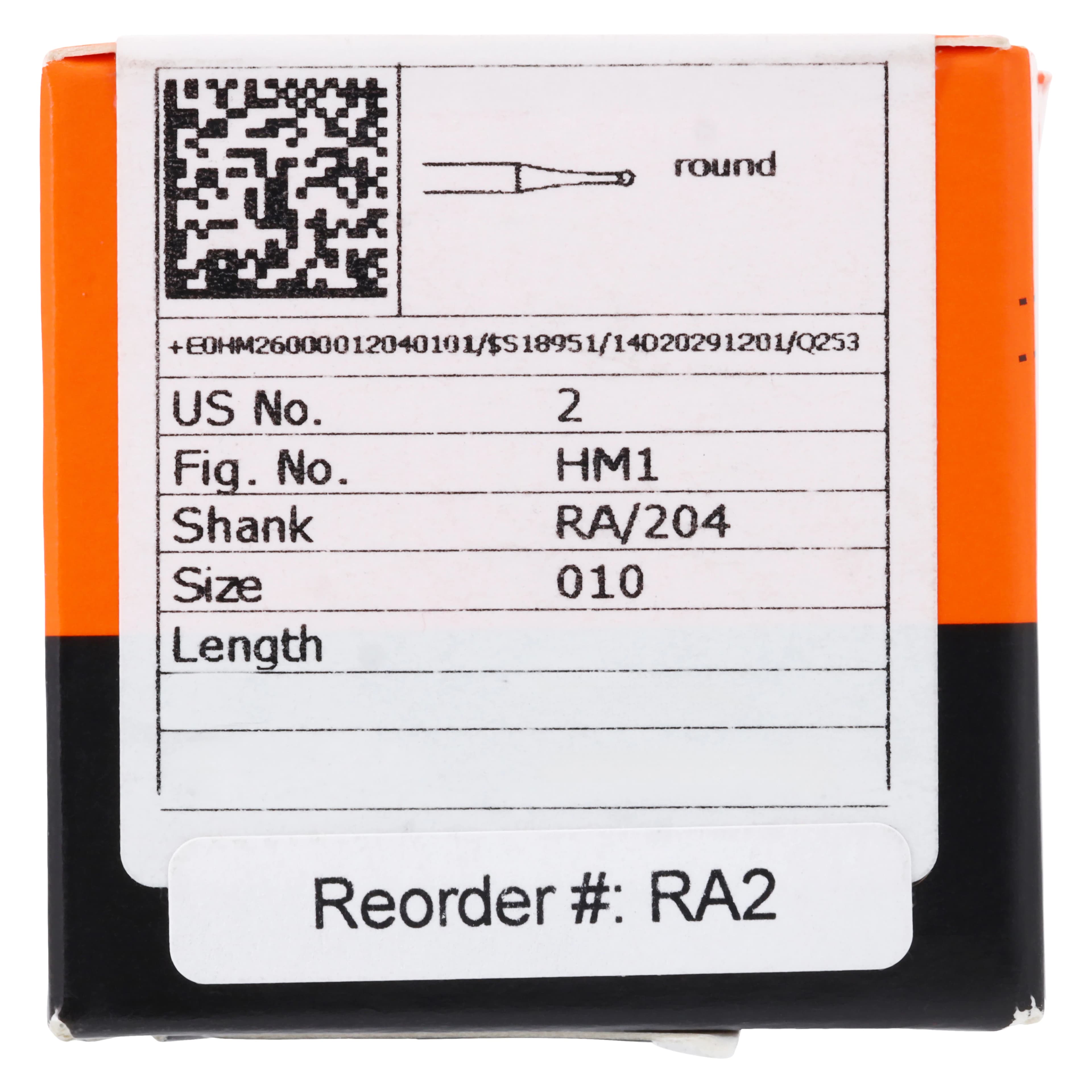Meisinger Singles Sterile Carbide Burs, RA (Right Angle) #2, Round, 1 mm Head, 25/Pk, HM1-010-RA thumbnail 5