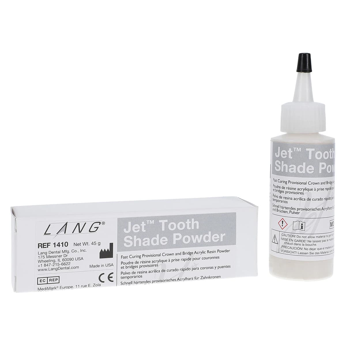 Jet Tooth Shade Acrylic Powder, C3, 2oz, Self-Curing, 1410-C3 - Jet Tooth Shade Acrylic Powder C3 2oz - Image 1