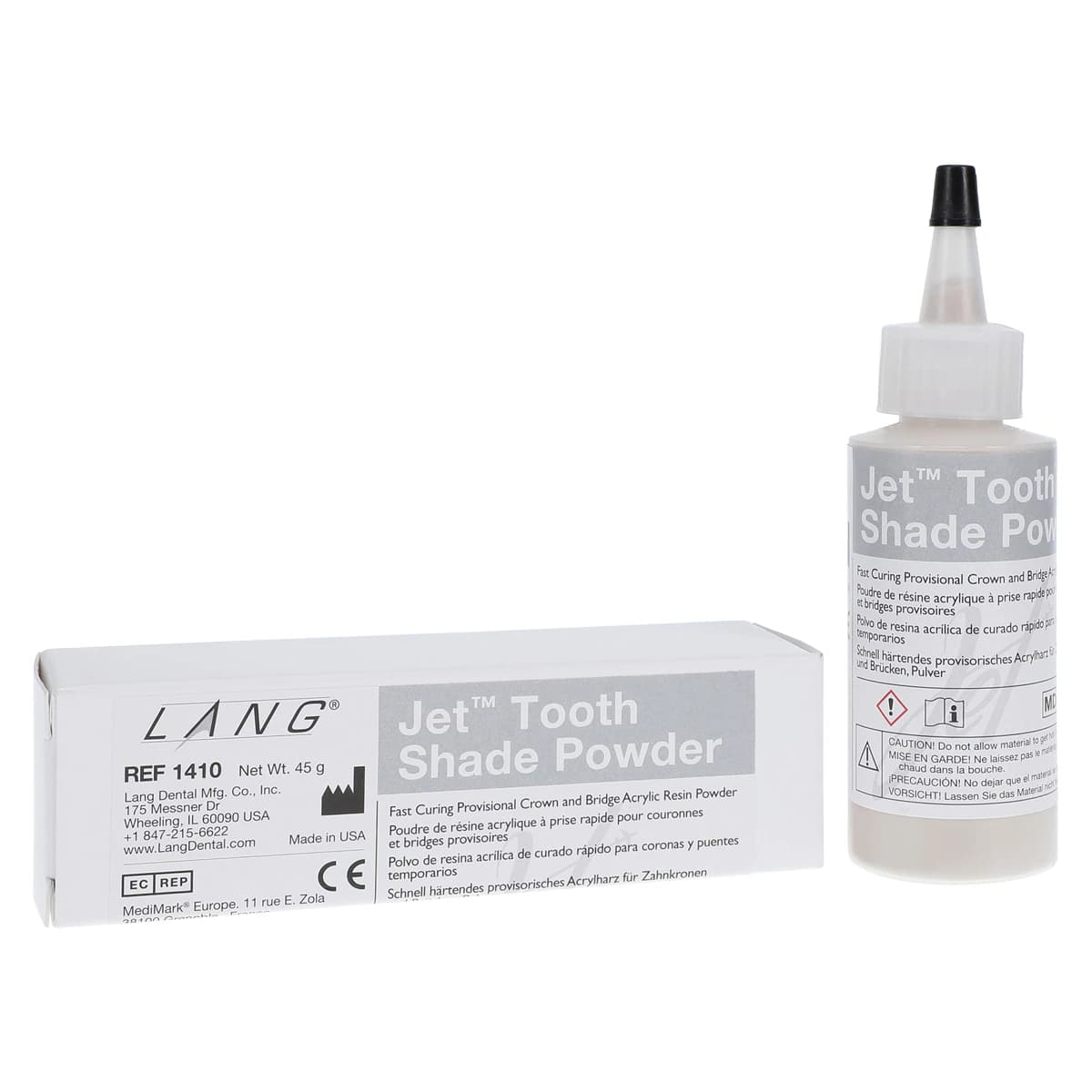 Jet Tooth Shade Temporary C&B Acrylic Resin, Powder, 2 oz, C4, 1/Pk, 1410-C4 - Jet Tooth Shade Temporary C&B Acrylic Resin, Powder, 2 oz, C4, 1/Pk - Image 1