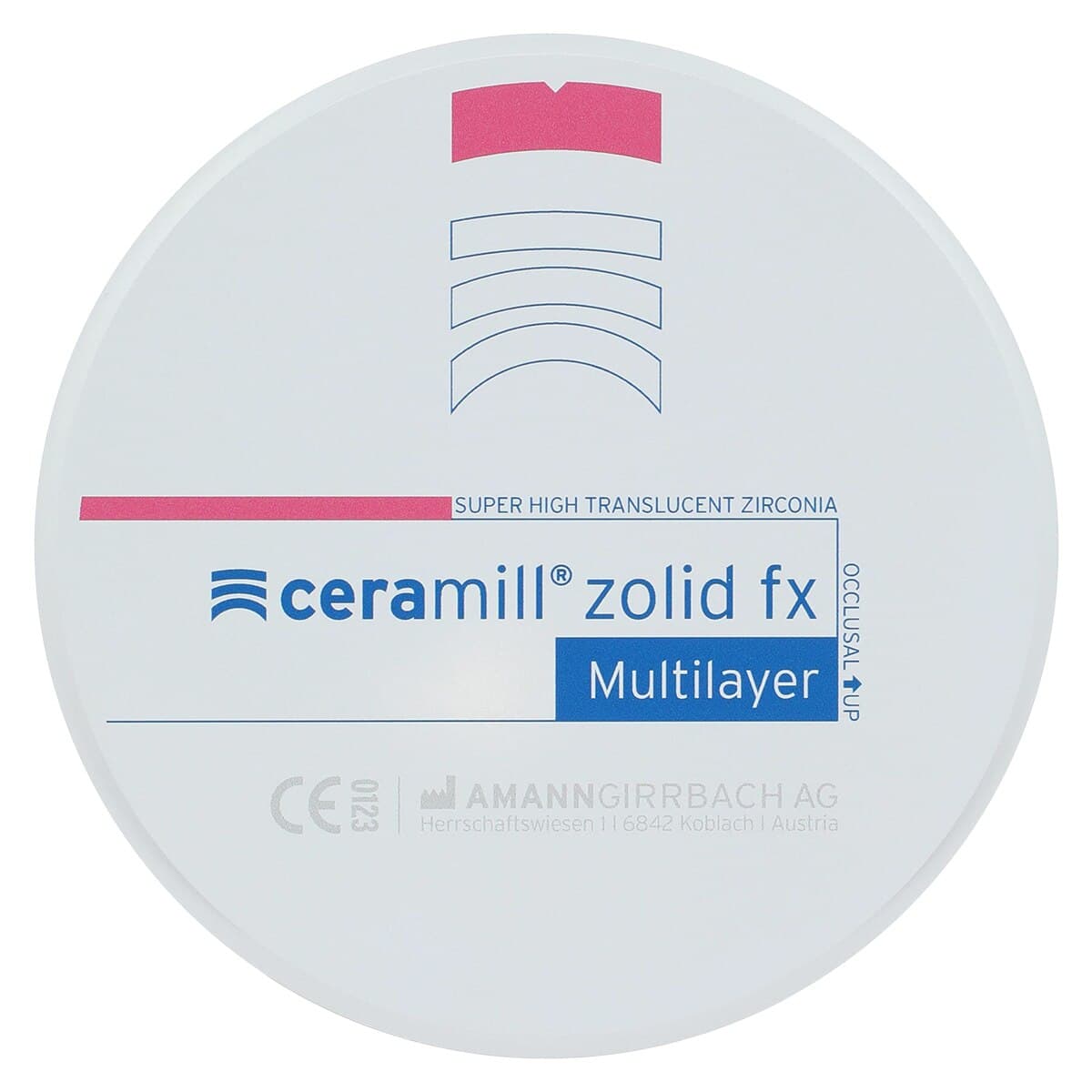 Ceramill Zolid FX ML Multilayer Zirconia Disc, Shade A2/A3, 98 x 16 mm, 1/Pkg thumbnail 3