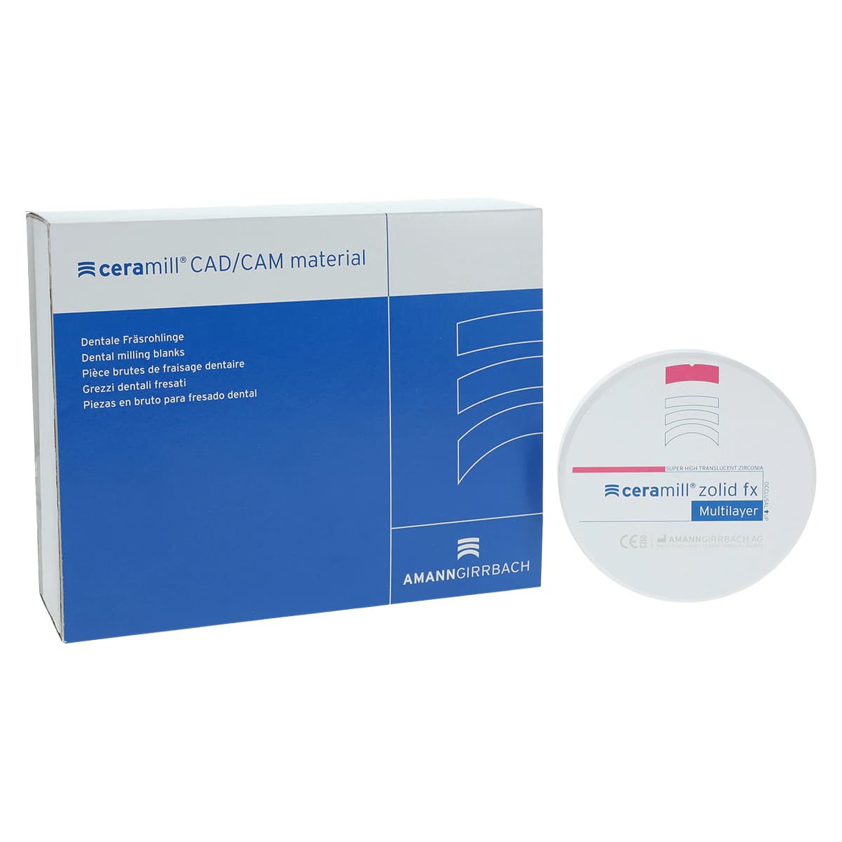Ceramill Zolid FX Multilayer Zirconia Disc, Shade 0/B1, 98 x 16 mm, 1 Disc thumbnail 2
