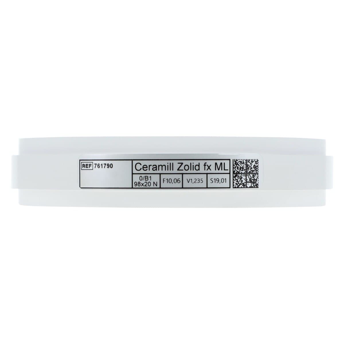 Ceramill Zolid FX ML Multilayer Zirconia Disc, Shade 0/B1, 98 x 20 mm, 1 Disc thumbnail 5