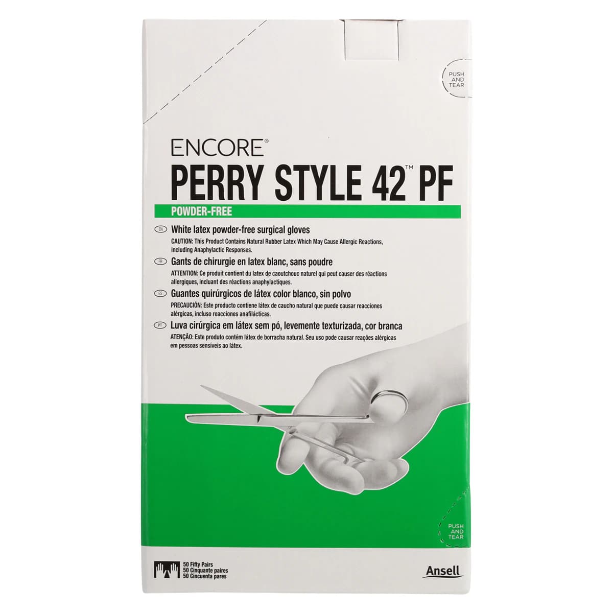 Encore Perry Style 42 Powder-Free Sterile Latex Surgical Gloves, Size 7, Natural, 50 Pairs/Box, 5711103PF thumbnail 5