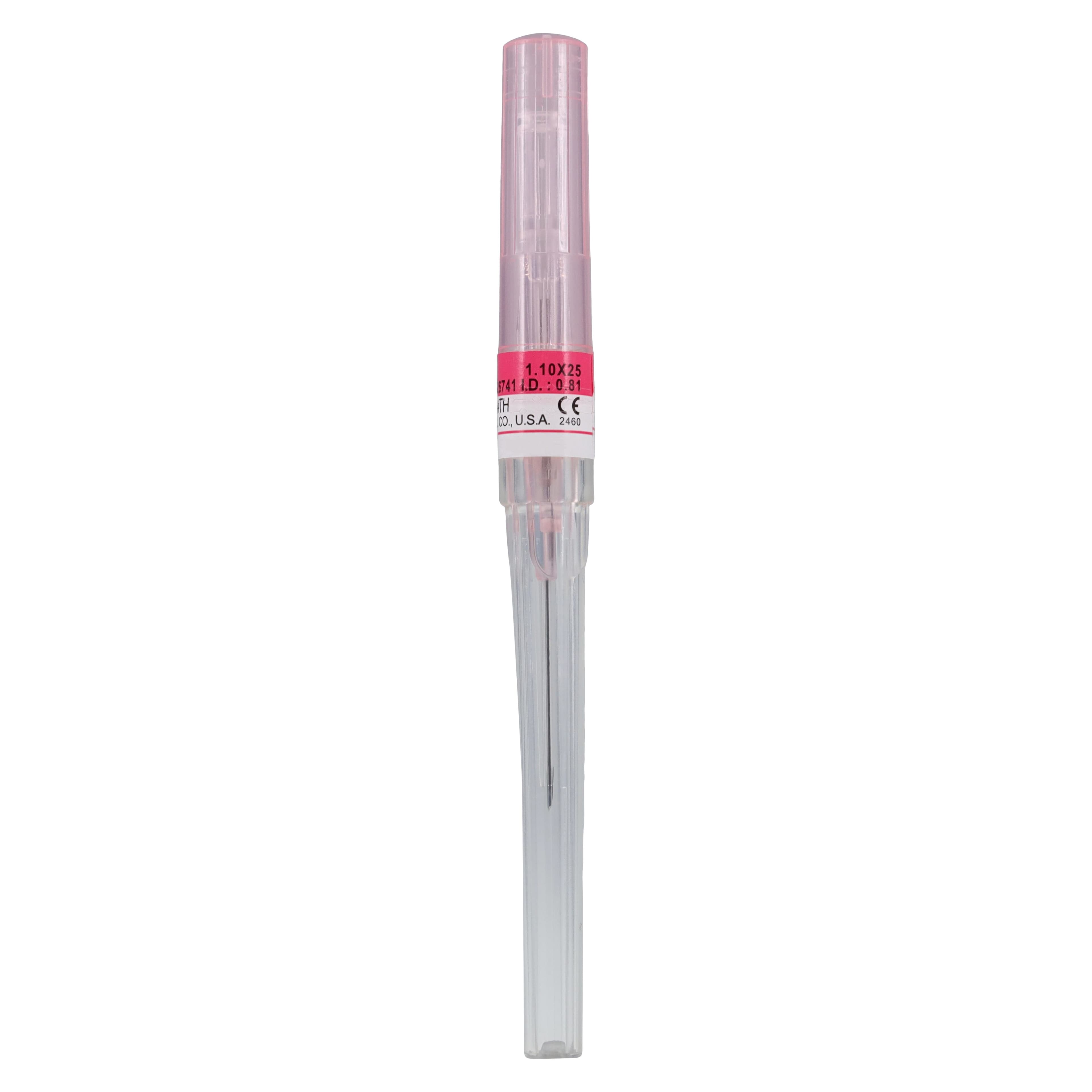Exel Safelet IV Catheter, 20 Gauge x 1", Pink, Safety with Hydrophobic Membrane Filter, 50/Box thumbnail 3