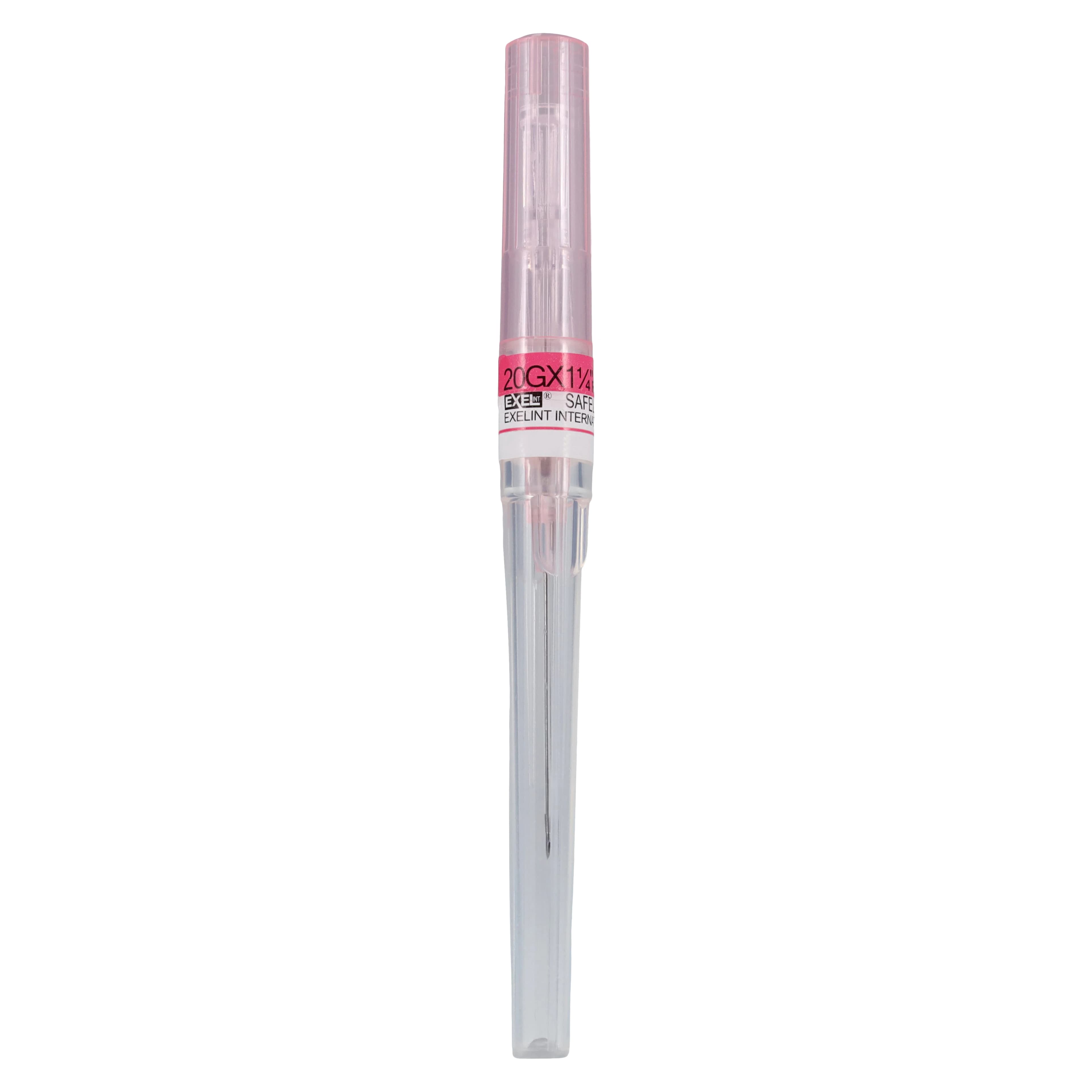 Exel Safelet IV Catheter, 20G x 1-1/4", Safety, Sterile, Pink, 50/Box thumbnail 3