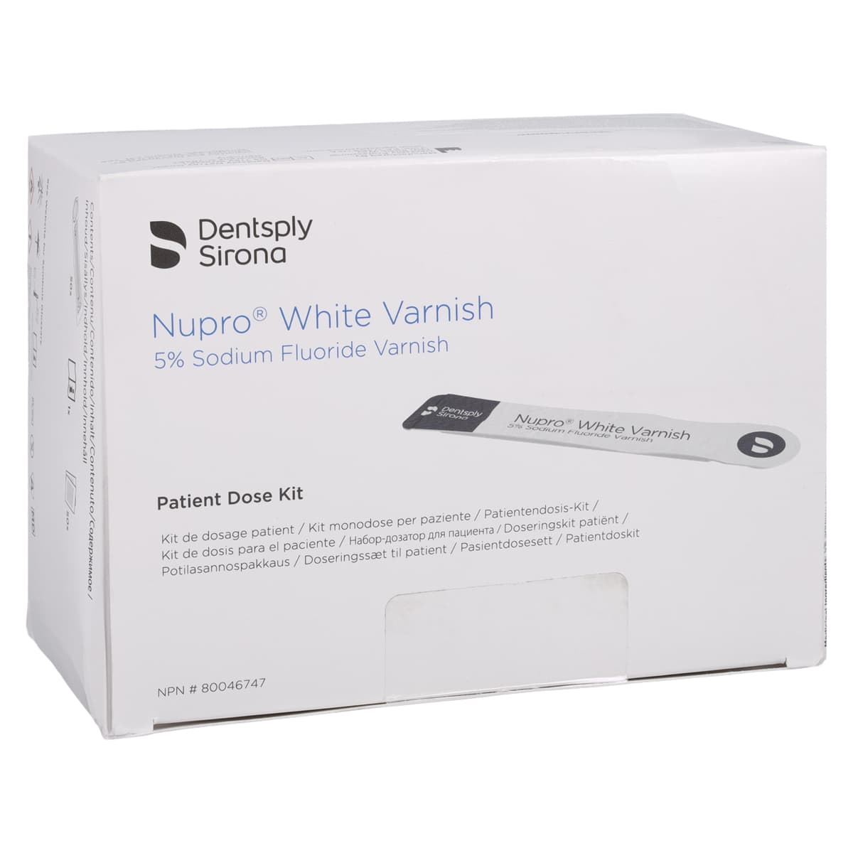 NUPRO White Varnish 5% Sodium Fluoride, Bubble Gum, 0.4 g Easy Application Packs, 50/Box, 130312 - Nupro 5% AppPk Wht Varnish Bubblegum 0.4g (50) - Image 1