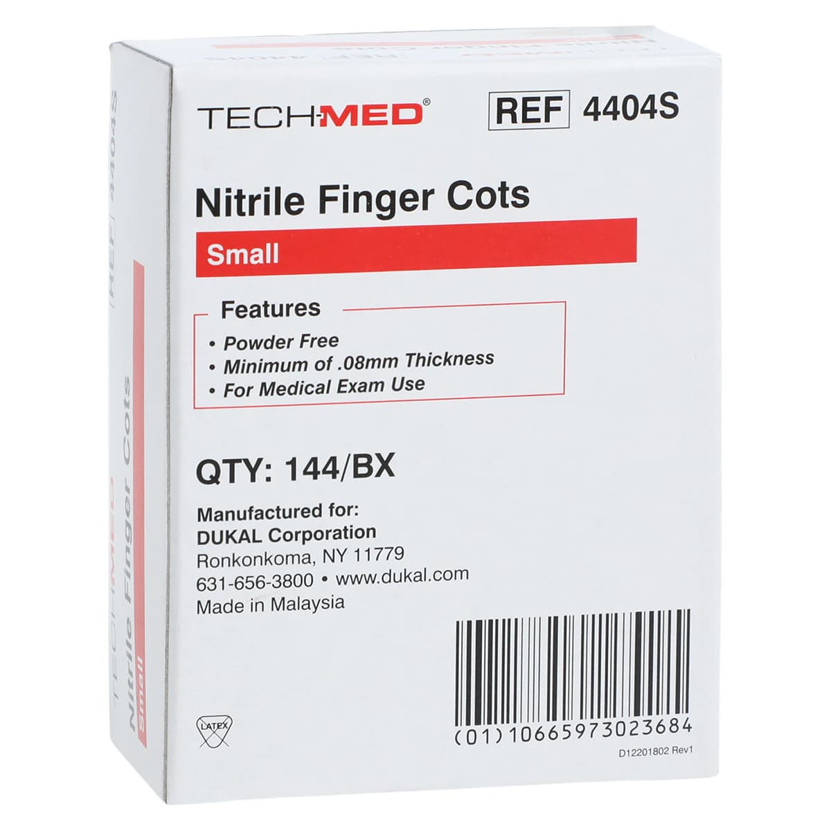 Dukal Tech-Med Nitrile Finger Cots, Small, Powder-Free, Latex-Free, 144/Box, 4404S - Dukal - Nitrile Finger Cots, Small, Box of 144 - Image 1