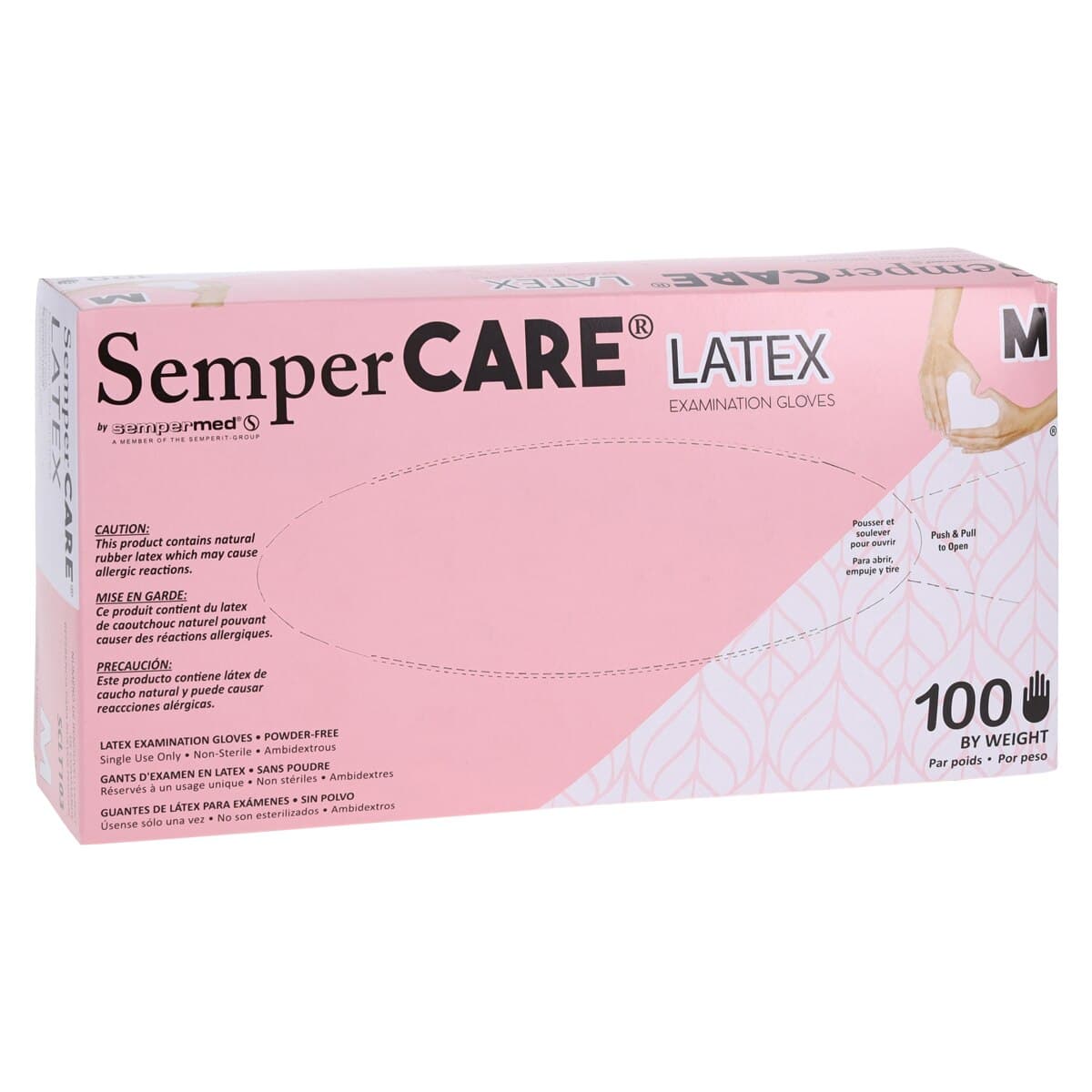 SemperCare® Latex Exam Gloves, Powder Free, Non-Sterile, Medium, Cream, 100/Box thumbnail 4
