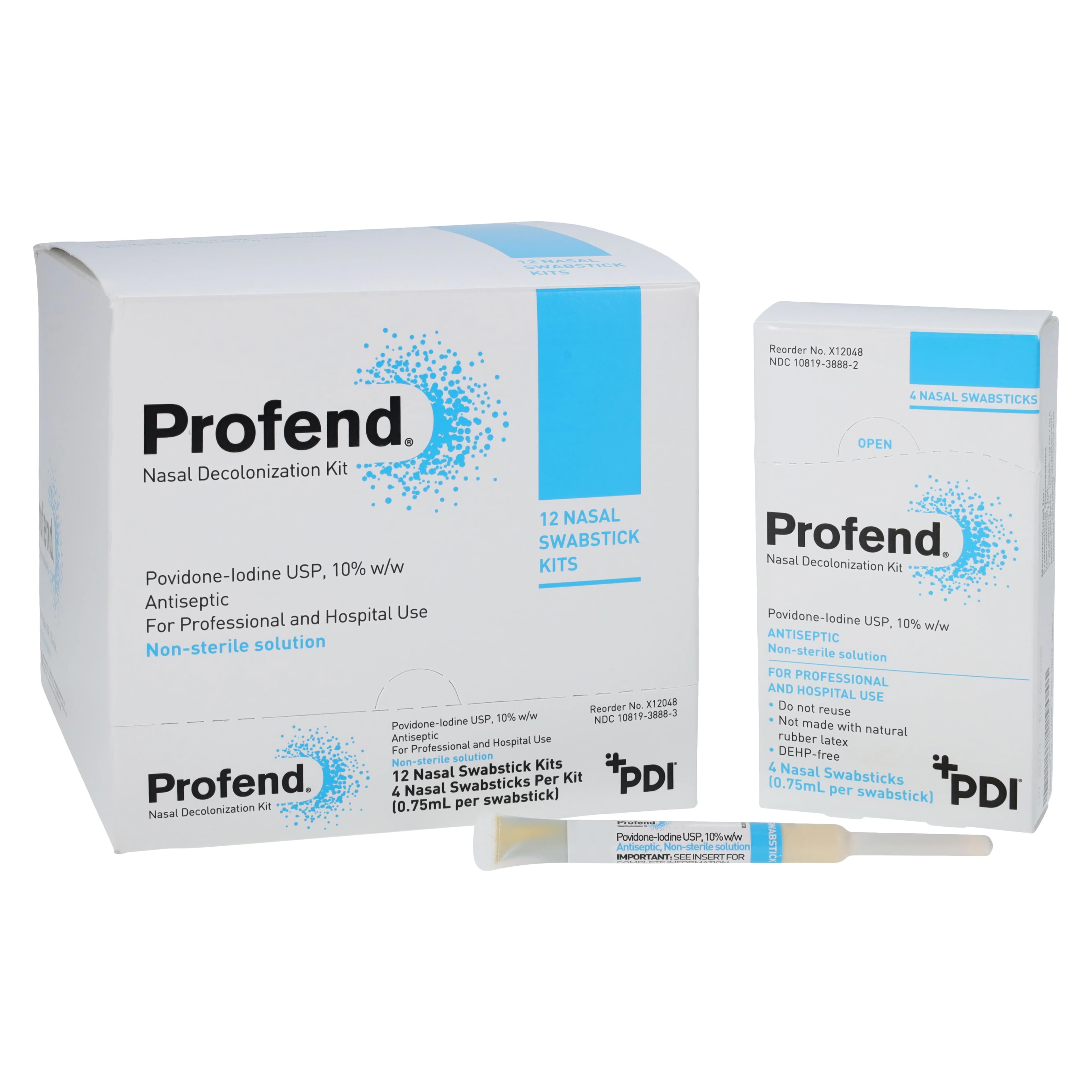 PDI Profend Nasal Decolonization Kit, Povidone-Iodine 10% Swabsticks, 4 Swabs/Kit, 12 Kits/Box, X12048 thumbnail 2